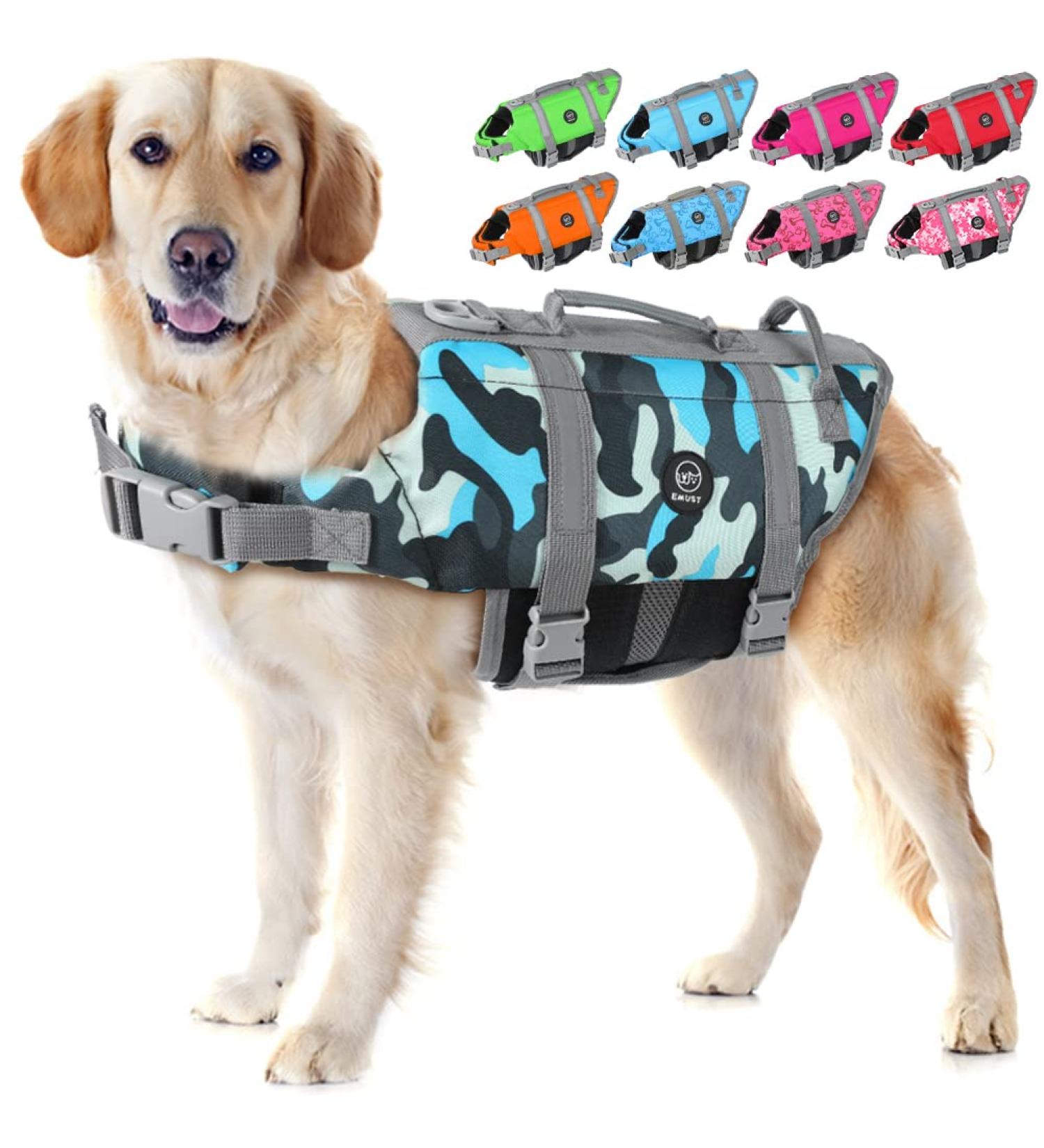 Emust Adjustable Dog Vest - Blue Camouflage for Small Medium & Large Dogs | Rescue Handling Harness XS - Buy Online on GoSupps.com