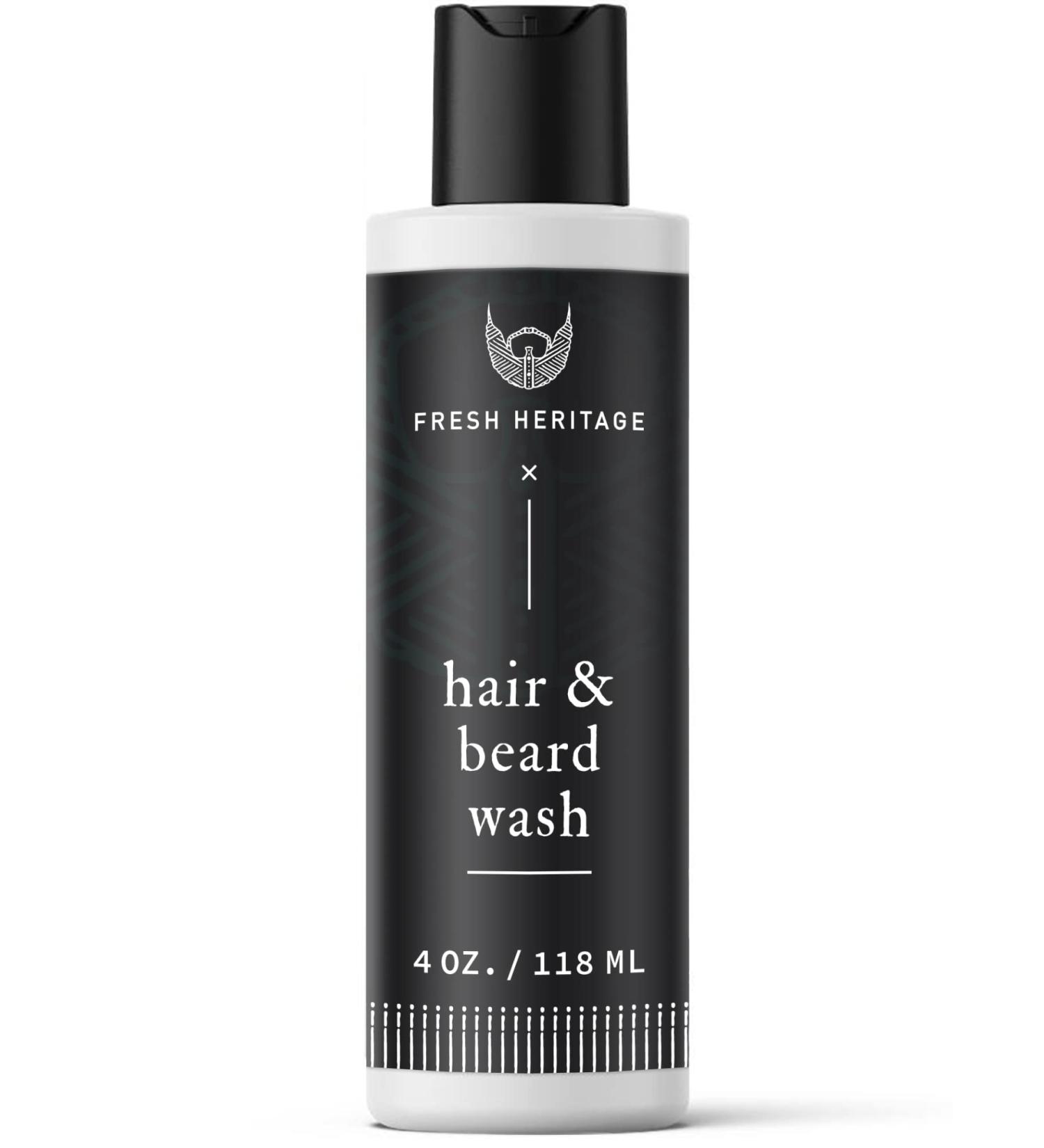 Fresh Heritage Peppermint & Tea Tree Beard Wash for Men - Nourishing All Natural Moisturizer (4oz - Buy Online on GoSupps.com