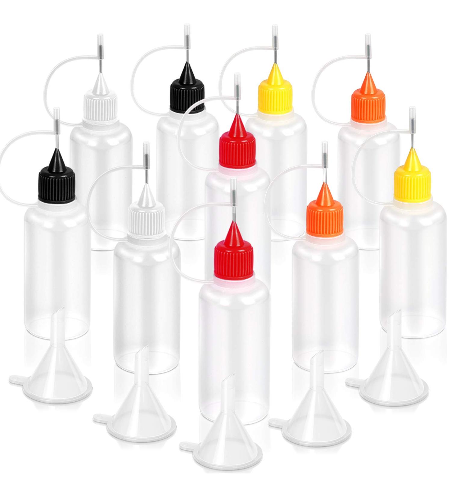 Fandamei 10 PCS Precision Tip Applicator Bottle Set with Mini Funnel - 30ml Fine Needle Tip Squeeze Bottles for DIY Crafts - Buy Online on GoSupps.com
