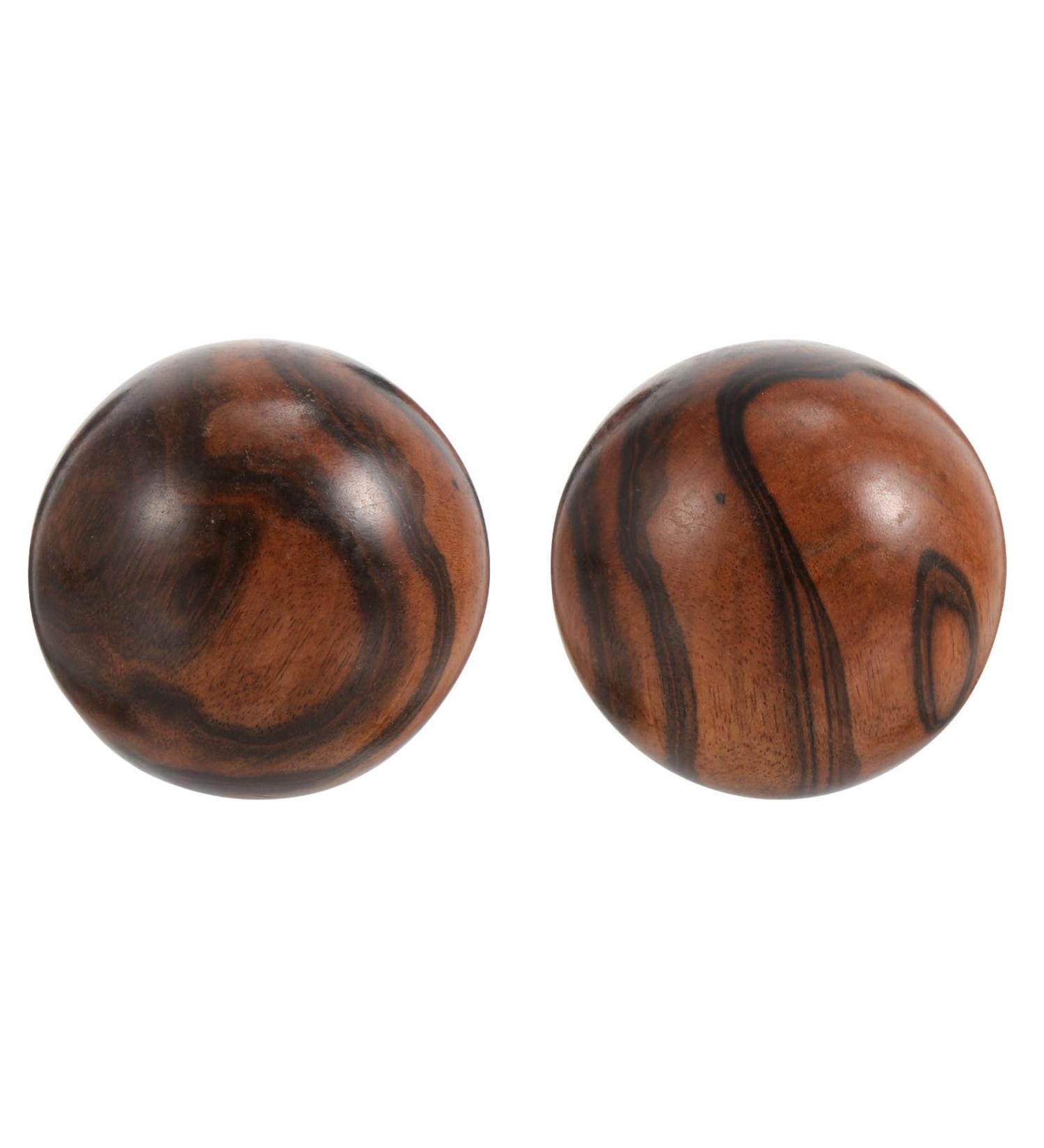 Lalafina 2st Fitness Golfer Hand Training Balls - Wooden Stress Relief & Hand Health Exercise Tools for Adults (5x5x5cm Coffee) - Buy Online on GoSupps.com