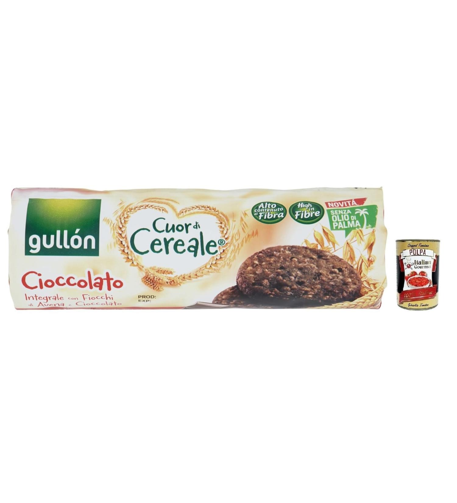  Italian Gourmet E.R. Gull n Cuor di Cereale Cioccolato Whole Biscuits with Chocolate and Oatmeal Pack of 280 g + Tomato Pulp 400 g - Buy Online on GoSupps.com