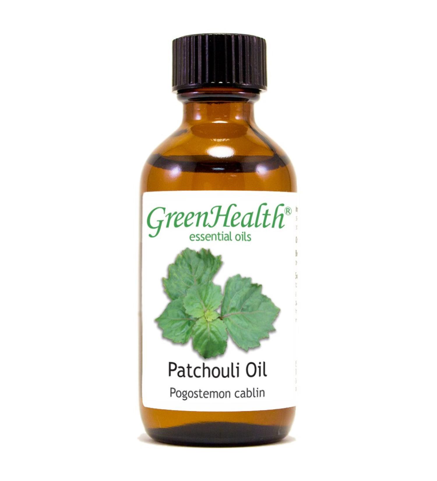 Patchouli Essential Oil 2 fl oz (59 ml) Glass Bottle w/Cap 100% Pure Essential Oil GreenHealth - Buy Online on GoSupps.com