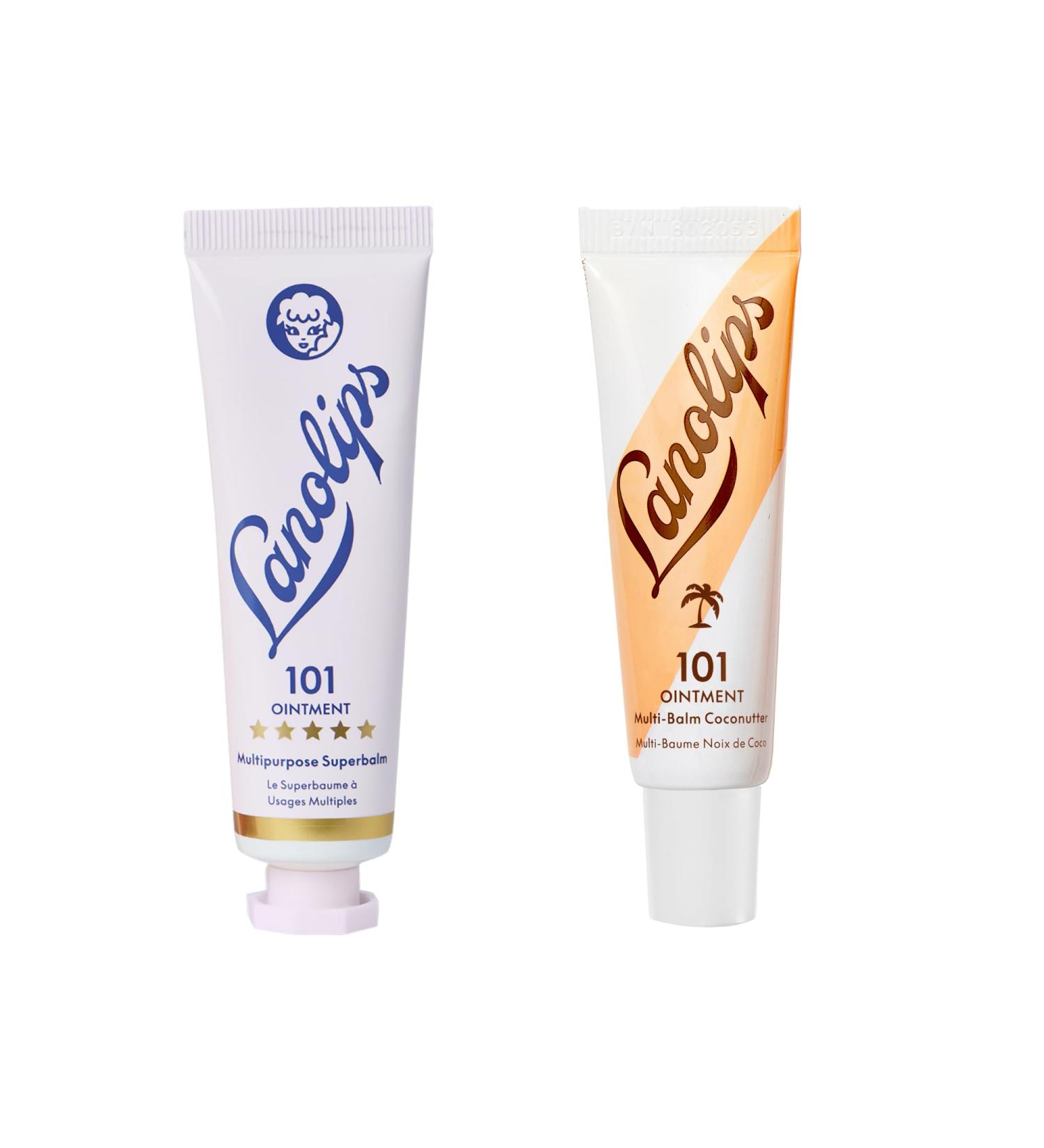 Lanolips Original & Coconut Set Original Superbalm (0.52 oz) + Coconutter (0.35 oz) Multipurpose Lanolin Lip Balms for Hydrated Lips Cuticles & Dry Skin - Buy Online on GoSupps.com