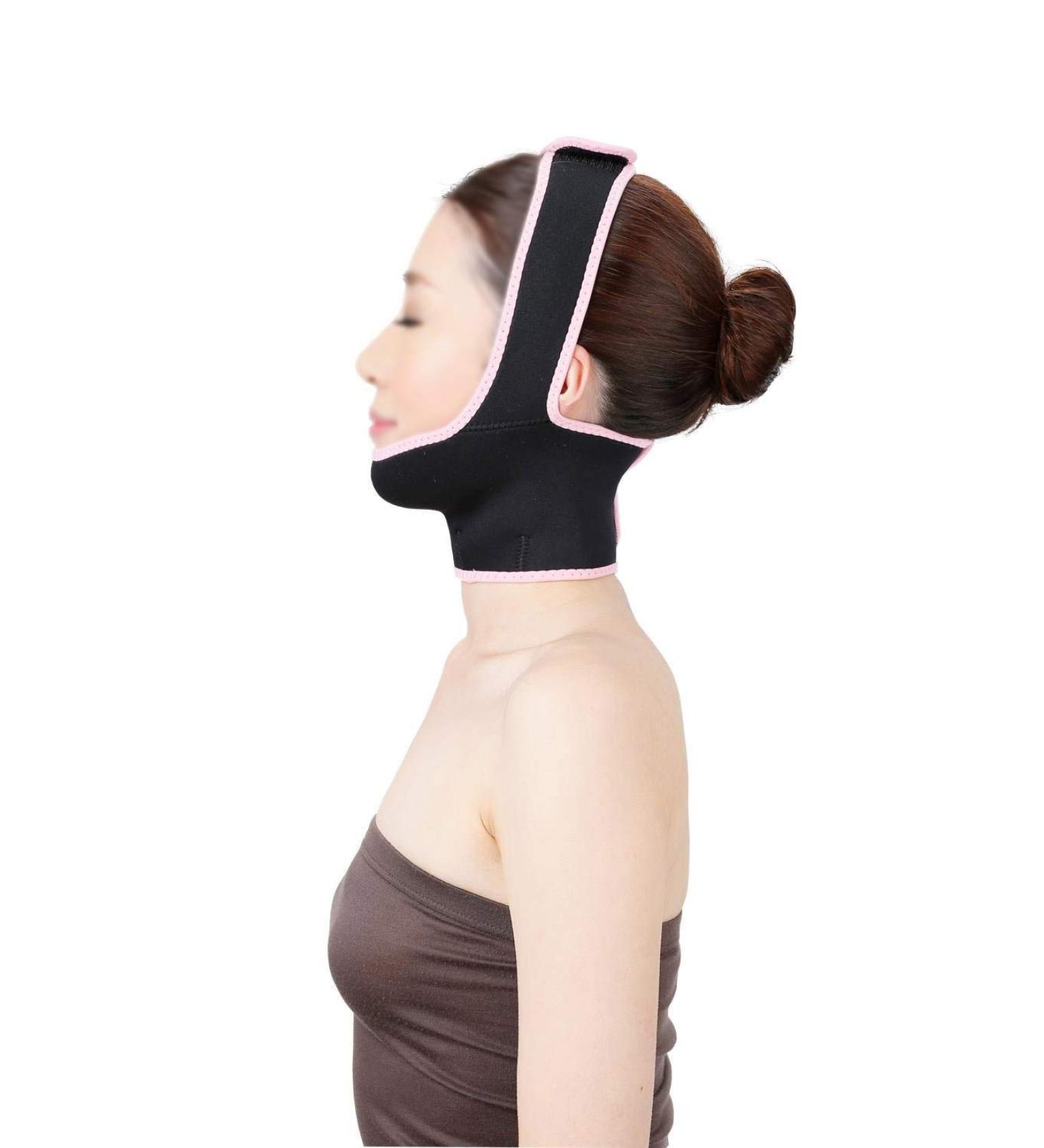 Perfect Face Lift Mask Chin Strap | Post-Surgery Recovery Headgear | Artefact Beauty Face & Neck Lift Black Mask - Buy Online on GoSupps.com