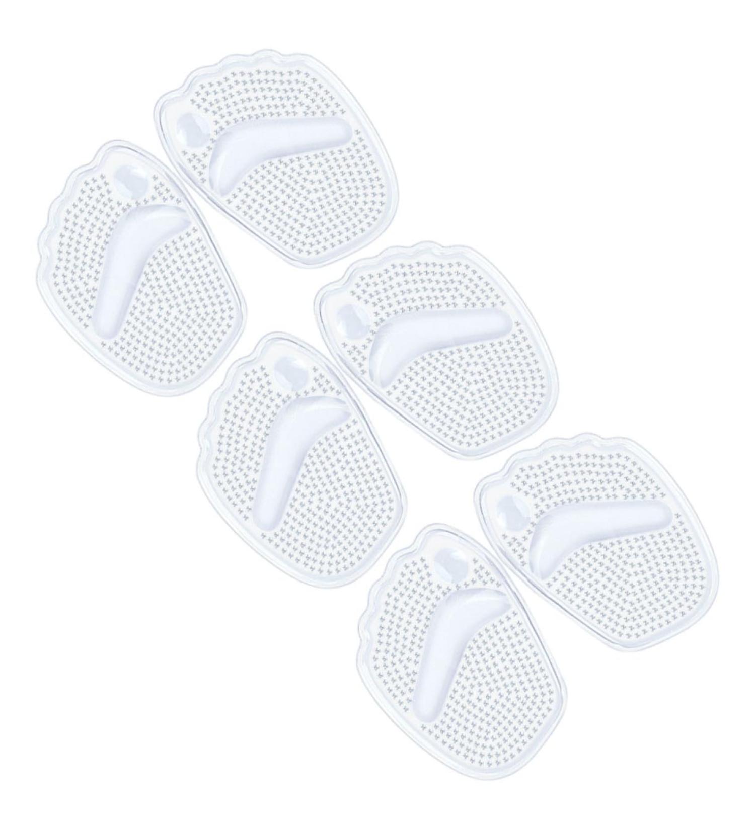 High Heel Inserts Gel Cushions - 3 Pairs Non-Slip Foot Pads for Girls | Comfortable Massage Forefoot Cushion Transparent 9x7cm - Buy Online on GoSupps.com