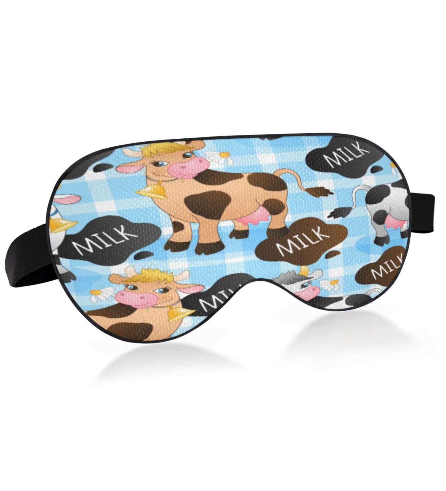 Shop Cute Cow Eye Mask - Light Blocking Sleep Mask with Adjustable Strap | Soft & Lightweight Blindfold for Men & Women - Perfect for Travel & Naps - Buy Online on GoSupps.com