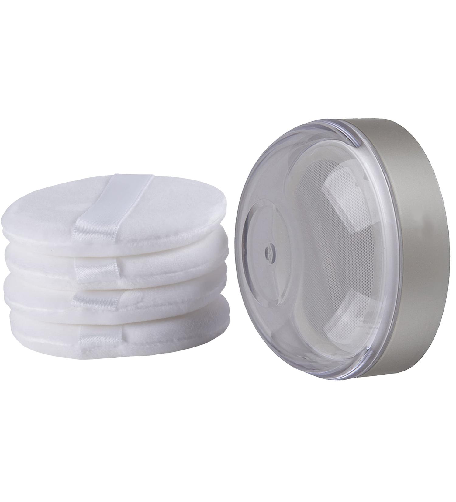 Reusable Powder Puff Container with Elasticated Net Sifter - White - Buy Online on GoSupps.com