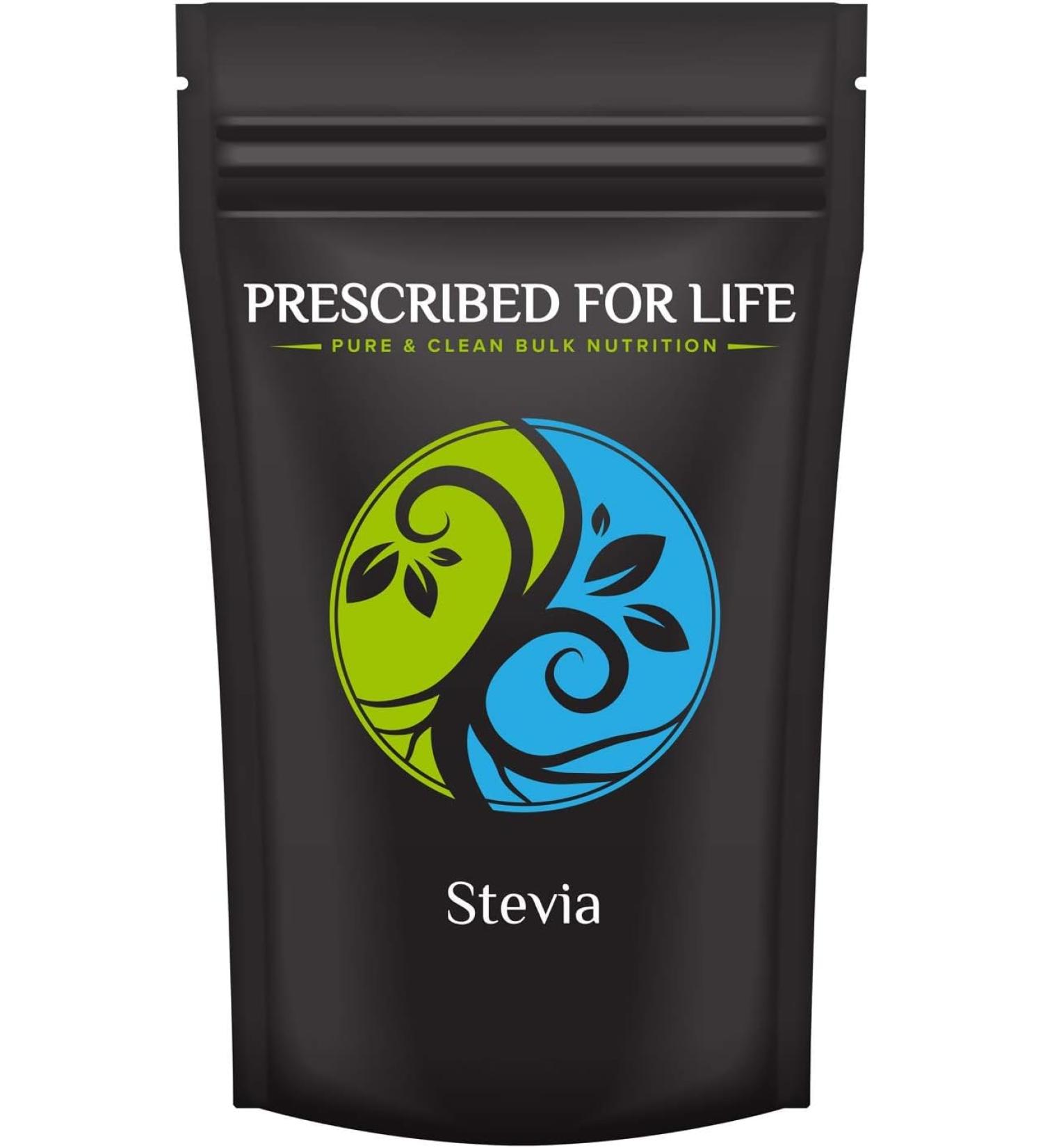 Prescribed For Life Stevia Powder (300X Concentrate) 98% Pure Reb A Stevia Pharmaceutical Grade Leaf Extract Vegan Gluten Free Non GMO Sugar Substitute (2kg / 4.4lb) - Buy Online on GoSupps.com