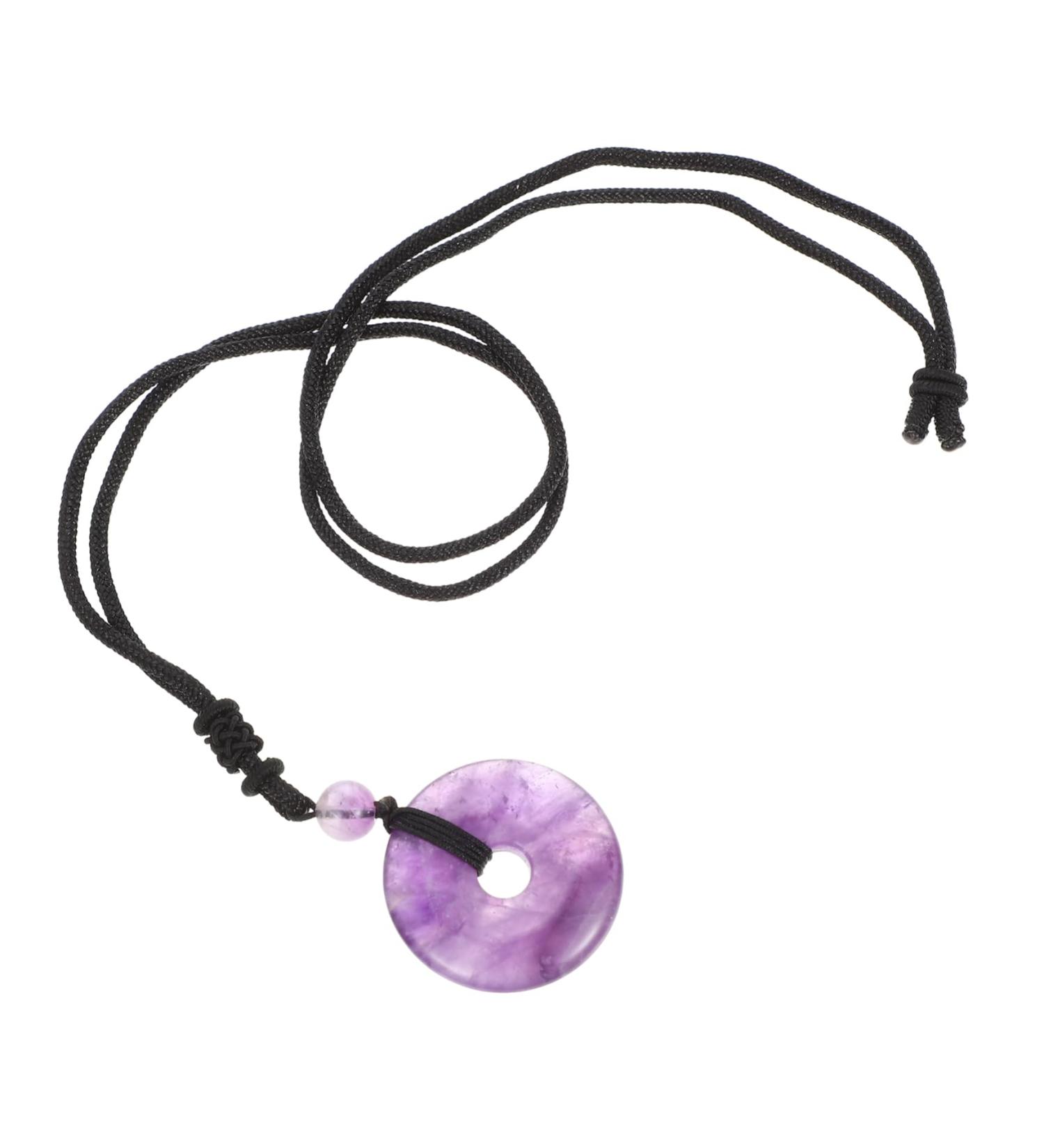 Minkissy 2-Pack Pendant Necklace with Safety Buckle | Crystal Amethyst Party Accessories | Festival Neck Chain - Buy Online on GoSupps.com
