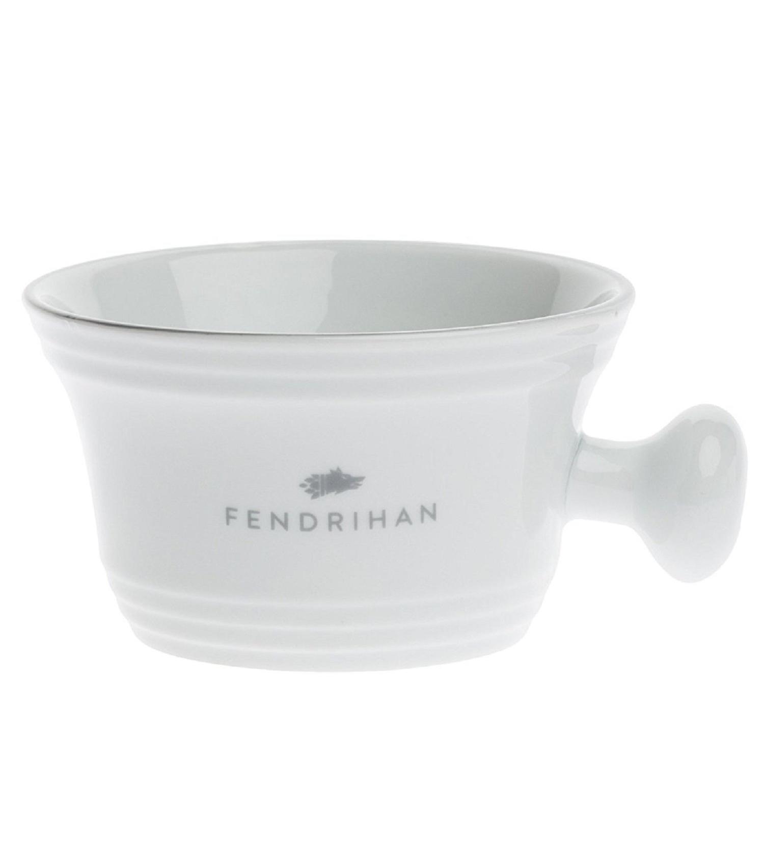 Fendrihan Porcelain Apothecary Shaving Mug - Hand-Painted Grey Rim - Buy Online on GoSupps.com