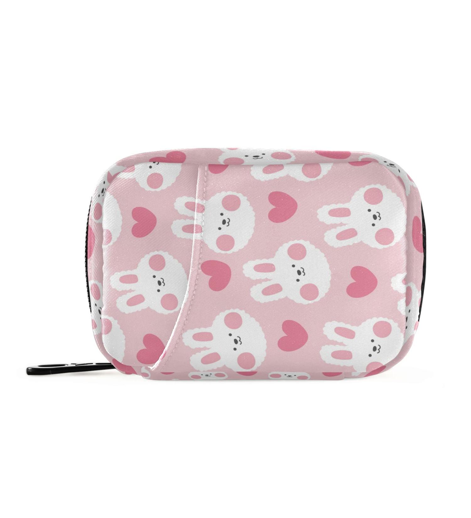 Kawaii Rabbit & Heart Weekly Pill Organizer | 8-Day Vitamin Travel Case - International Shipping Available - Buy Online on GoSupps.com