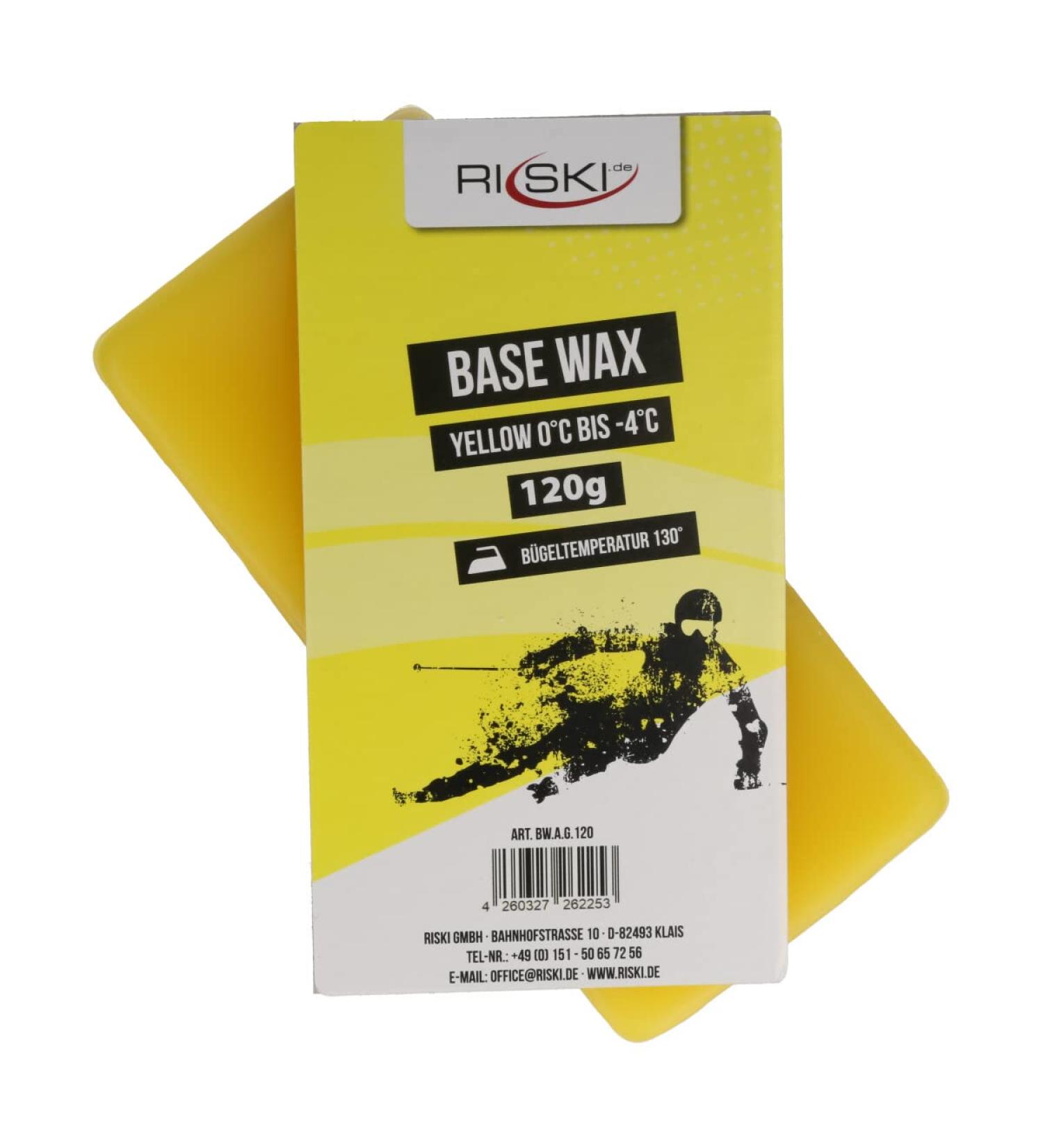 Riski Ski Wax Base Wax Alpin 120g Yellow - High Performance Ski Wax for Optimal Speed & Glide | International Shipping Available - Buy Online on GoSupps.com