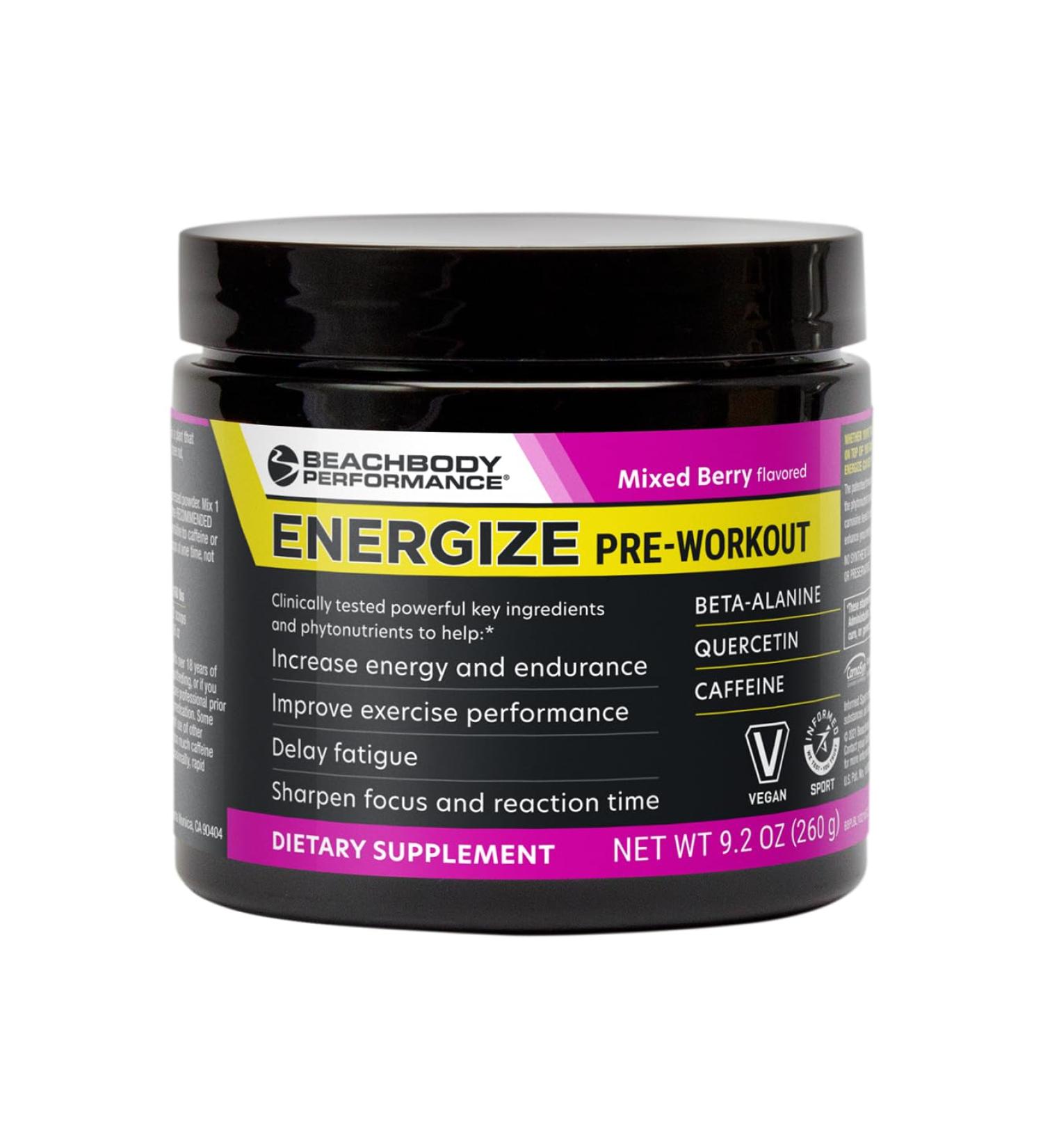 BODi Energize Pre Workout Powder - Beta-Alanine Quercetin & Low-Dose Caffeine Formula for Enhanced Energy & Focus Increase Energy & Endurance Supplement Mixed Berry 40 Servings Mixed Berry 9.16 Ounce (Pack of 1) - Buy Online on GoSupps.com