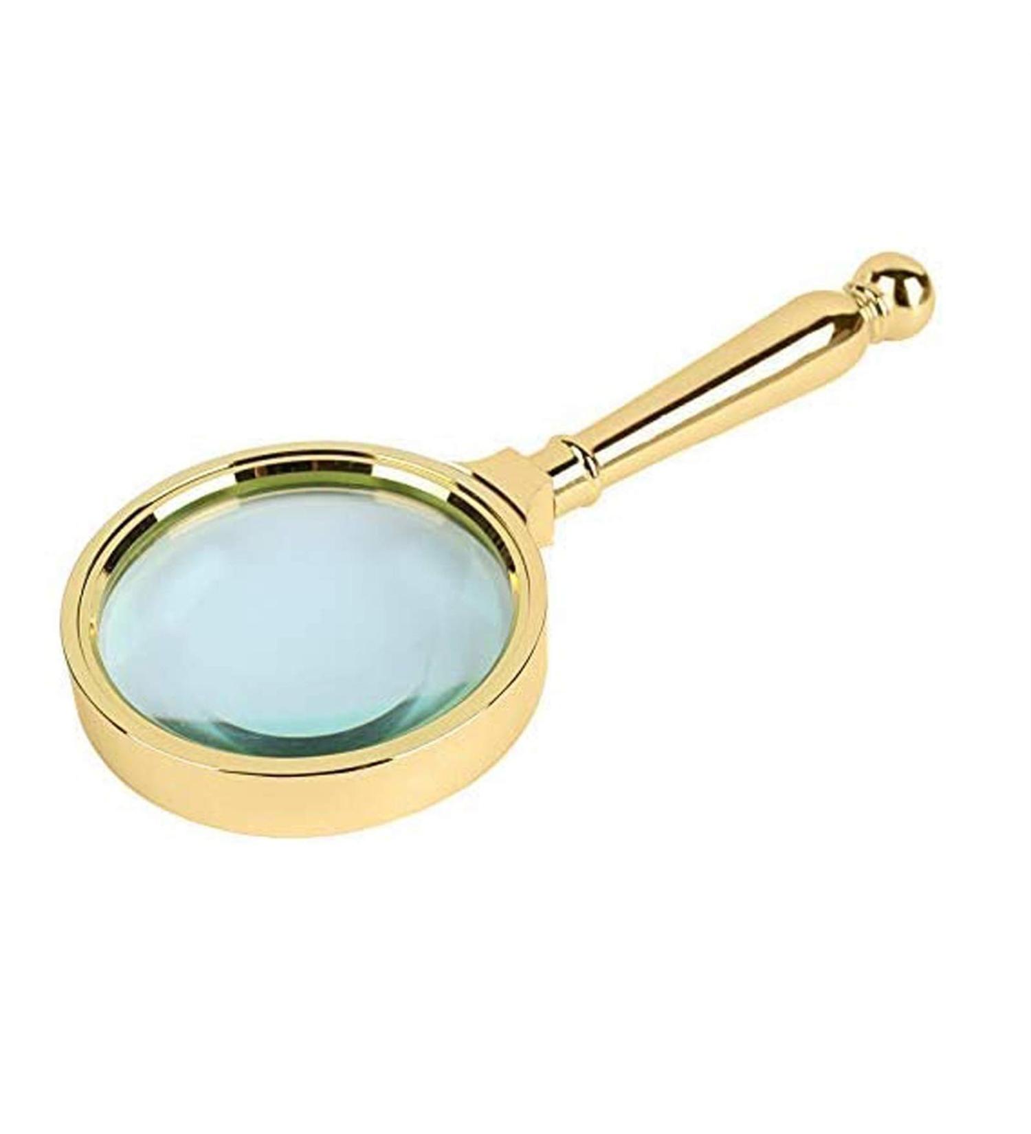 Lightweight Magnifying Glass 80Mm Retro Full Metal Brass-Plated Handheld Magnifying Glass for Old People to Read and Identify Antiques Lofty Ambition - Buy Online on GoSupps.com