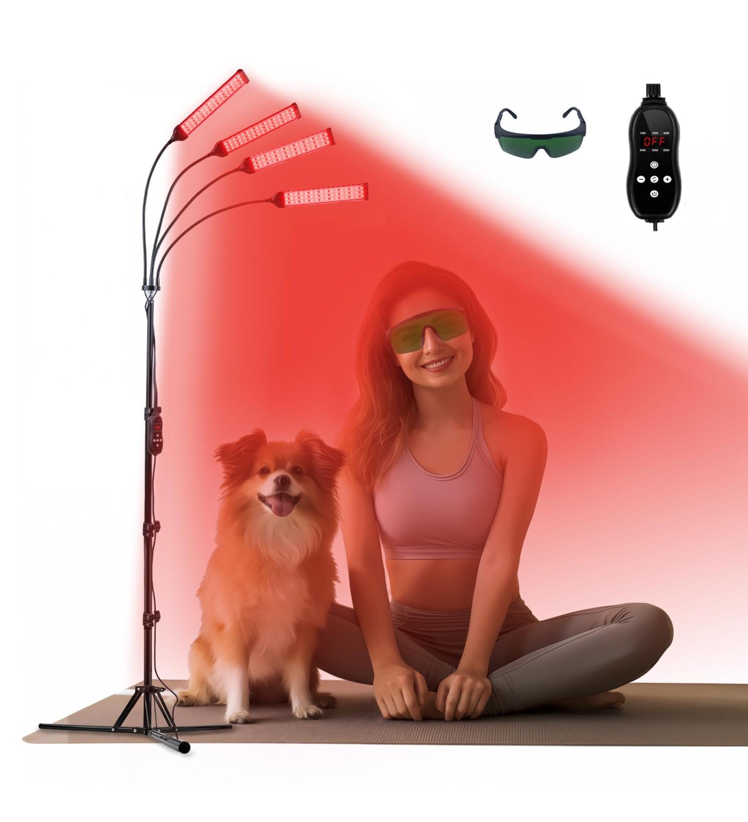 Upgrated Red Light Lamp for Body 625/660/850/940nm Infrared Light 192LEDs Near Infrared Light Device Adjustable Height&Angle with Timer 4-in-1 Chip Designed Red Light for Home/Office Use - Buy Online on GoSupps.com