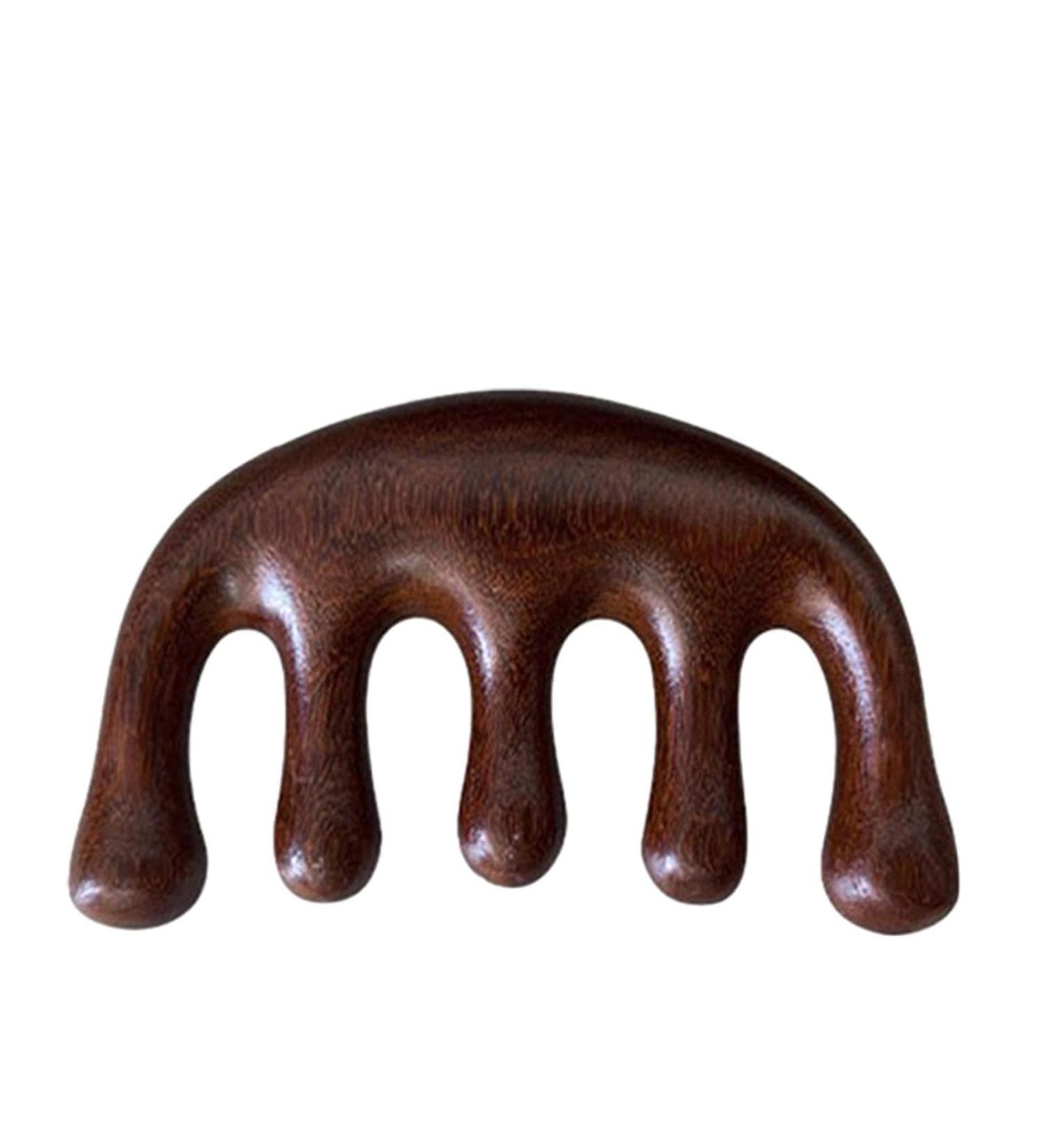 Wood Massage Comb - Sandalwood Head Scalp Comb | No Static Wide Teeth Hair Comb for Scalp Care - Buy Online on GoSupps.com