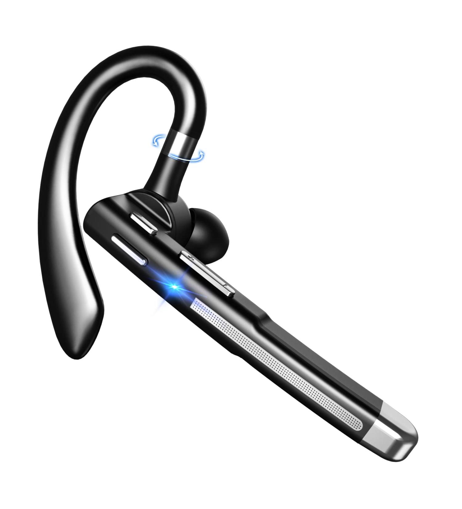 XVV Bluetooth Headset V5.1 Wireless Earpiece with Dual Mic for Driving Business CVC 8.0 Noise Canceling iPhone Android Compatible