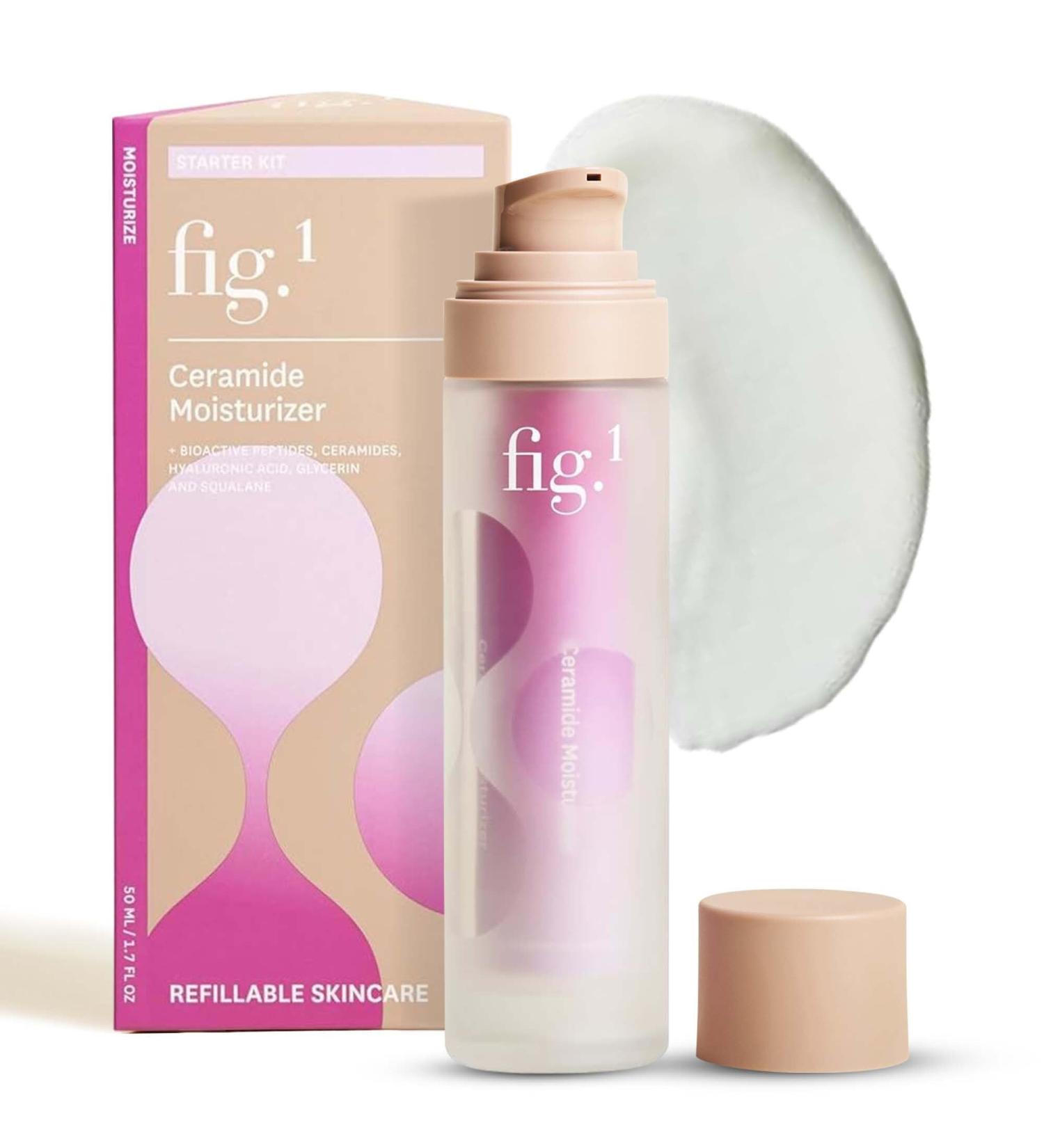 Fig.1 Ceramide Face Moisturizer for Women | Hydrating Daily Facial Moisturizer with Peptides Hyaluronic Acid & Squalane | Lightweight Non-Comedogenic Fragrance-Free Refillable 1.7 fl oz Starter Kit 1.7 Fl/Oz - Buy Online on GoSupps.com