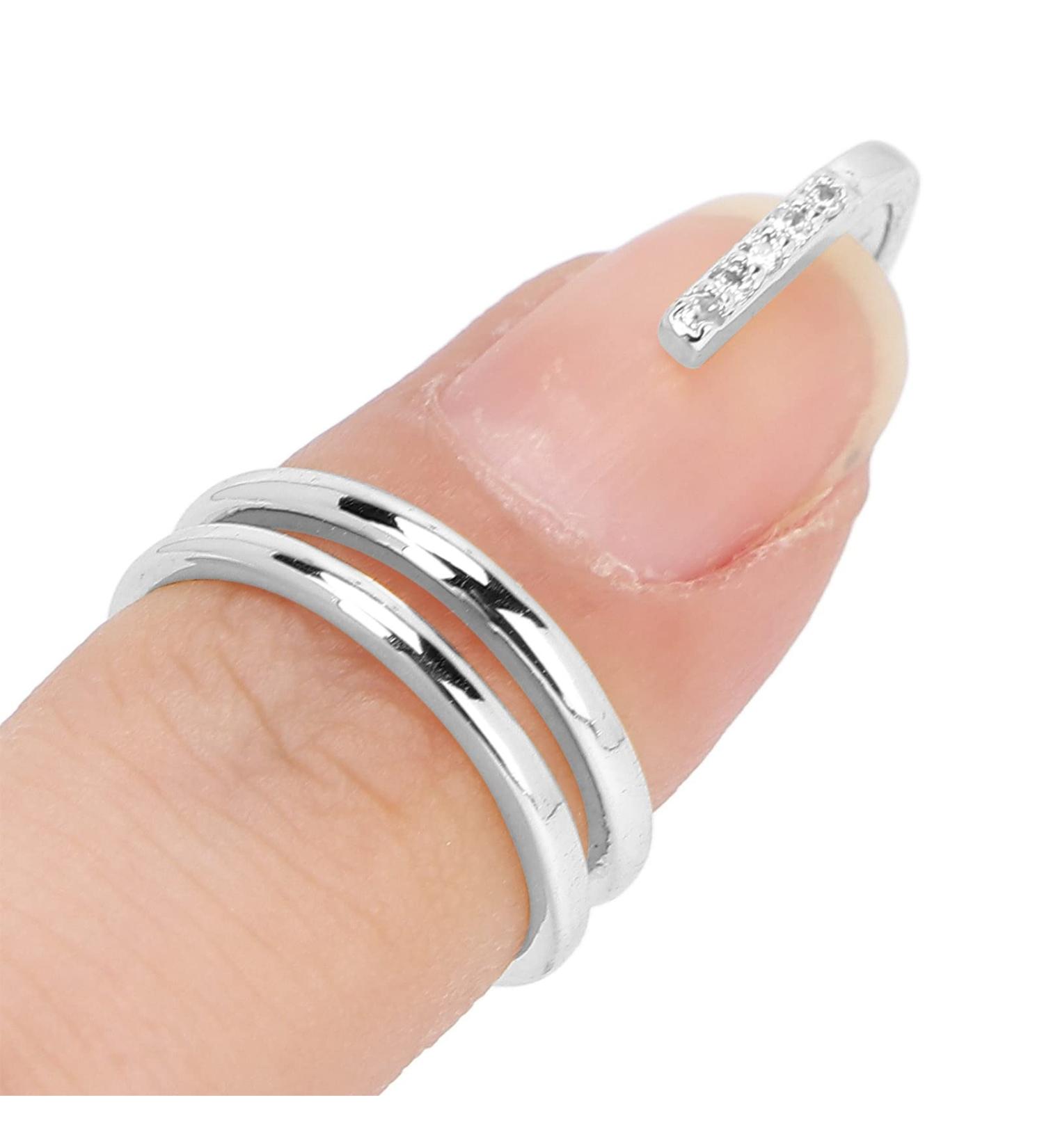 Finger Tip Nail Rings Fingernail Rings Nail Ring Nail Rings Jewelry Fingertip Finger Tip Ring Claw Rings Nail Finger Tip Nail Rings for Women Girls (3050 platinum) - Buy Online on GoSupps.com