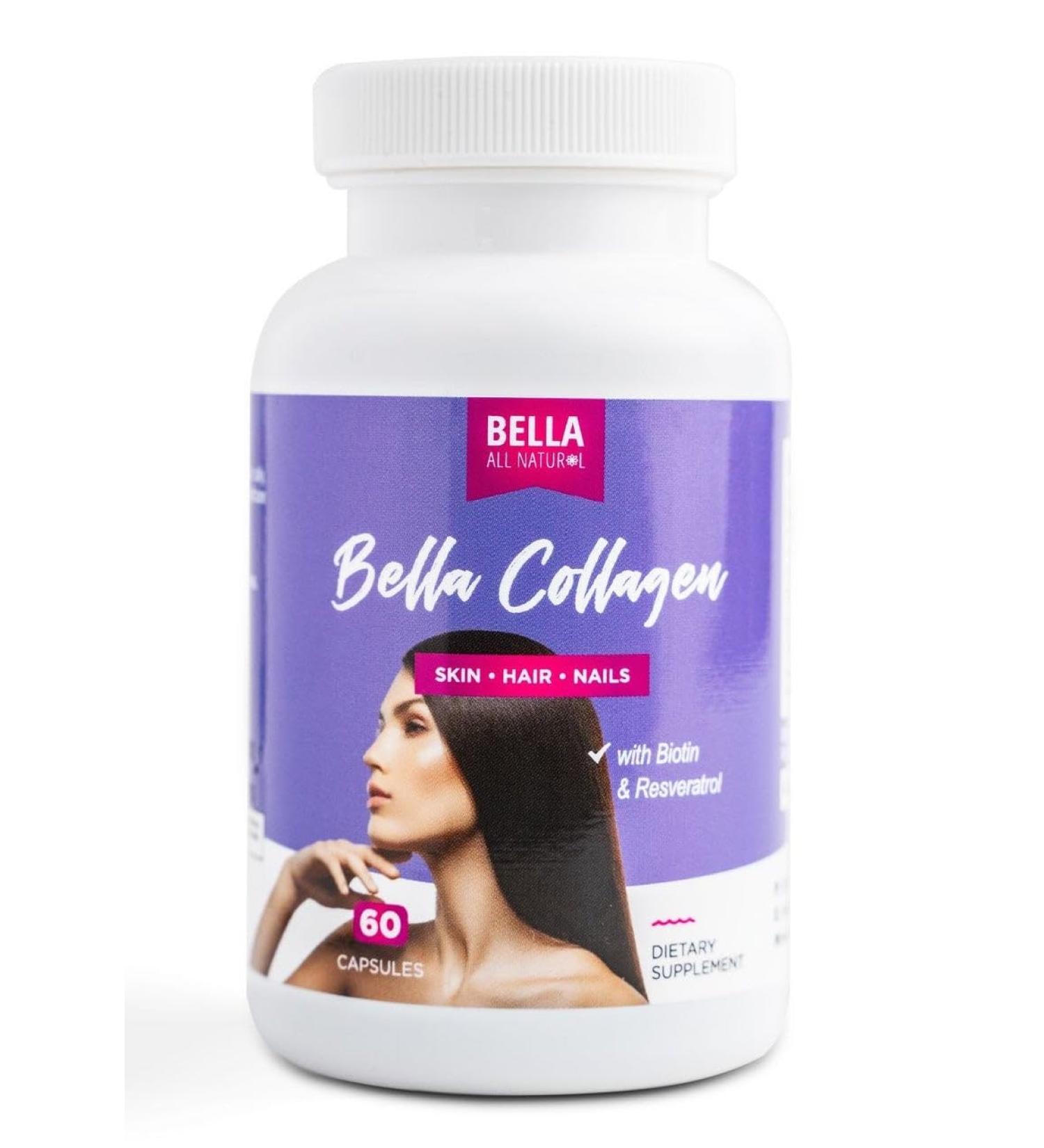 Bella All Natural Collagen Colageno Hair Skin and Nails 60caps - Buy Online on GoSupps.com