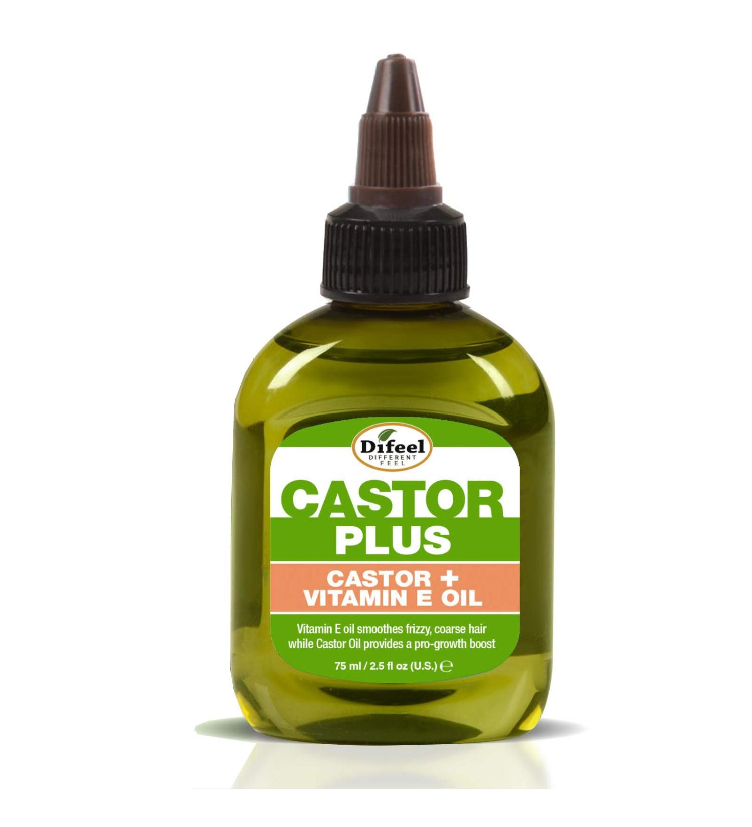 Difeel Premium Castor + Vitamin E Hair Oil - 2.5 oz | Pro-Growth & Anti-Frizz Formula - Buy Online on GoSupps.com