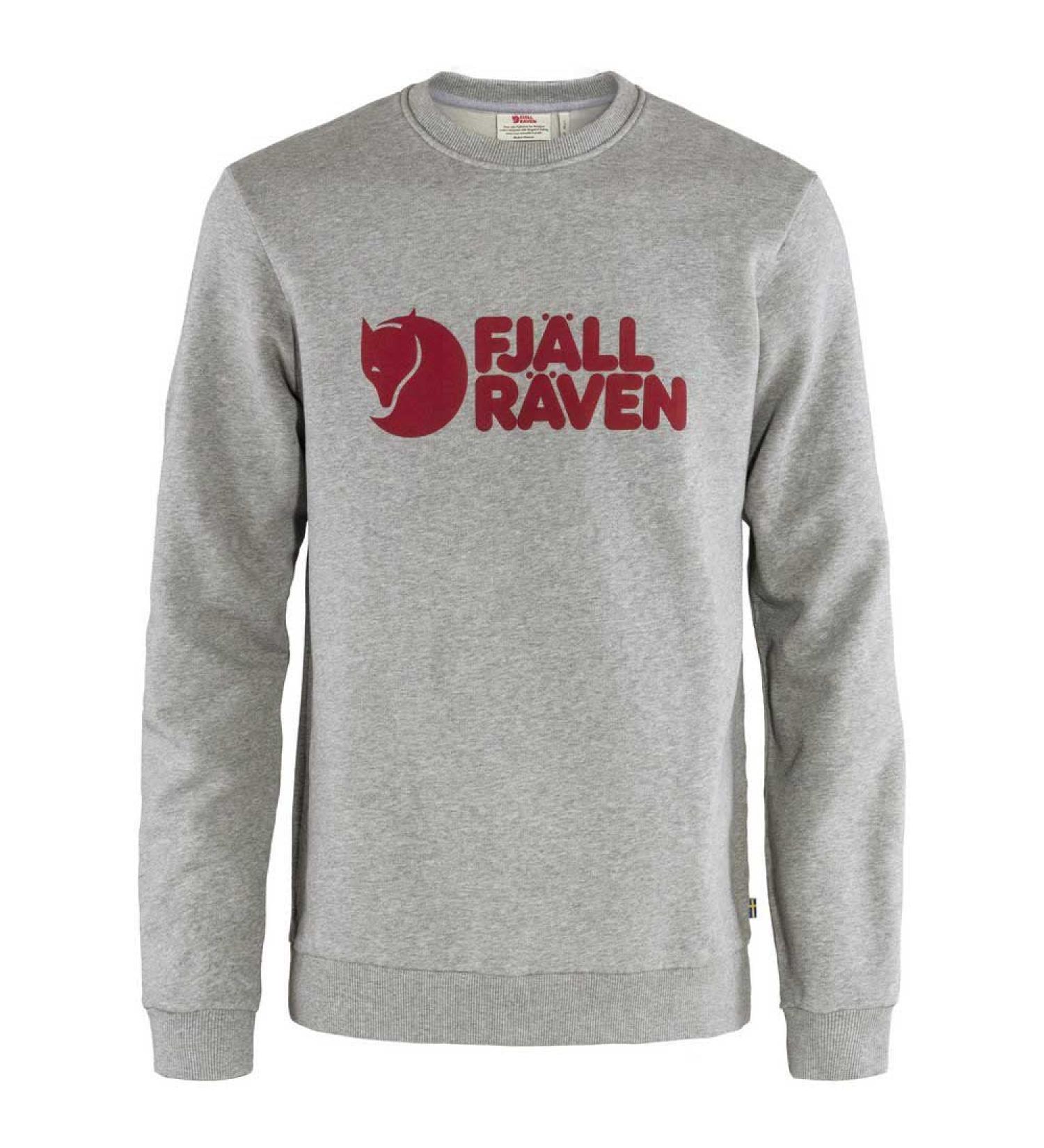 Fjallraven Men's Logo Sweater M - Grey Melange Sweatshirt | International Shipping Available - Buy Online on GoSupps.com
