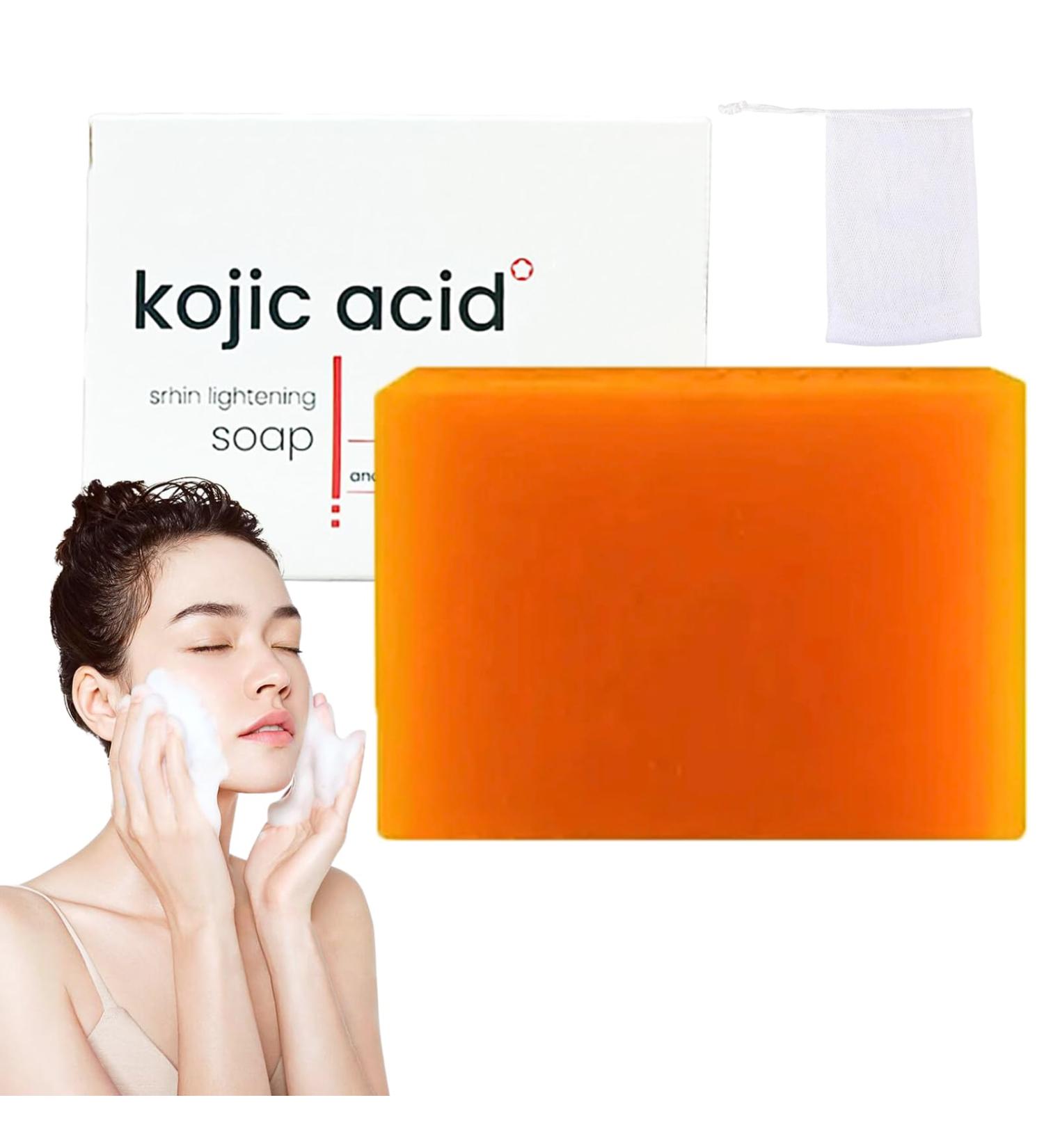 Kojic Acid Soap 100G Kojic Acid Soap Bar Facial Soap Deep Cleansing Soap for Removing Black Spots and Moisturizing Soap Bar for Deep Facial & Body Skin Cleaning Face and Body Bar for Skin Moisturizing - Buy Online on GoSupps.com