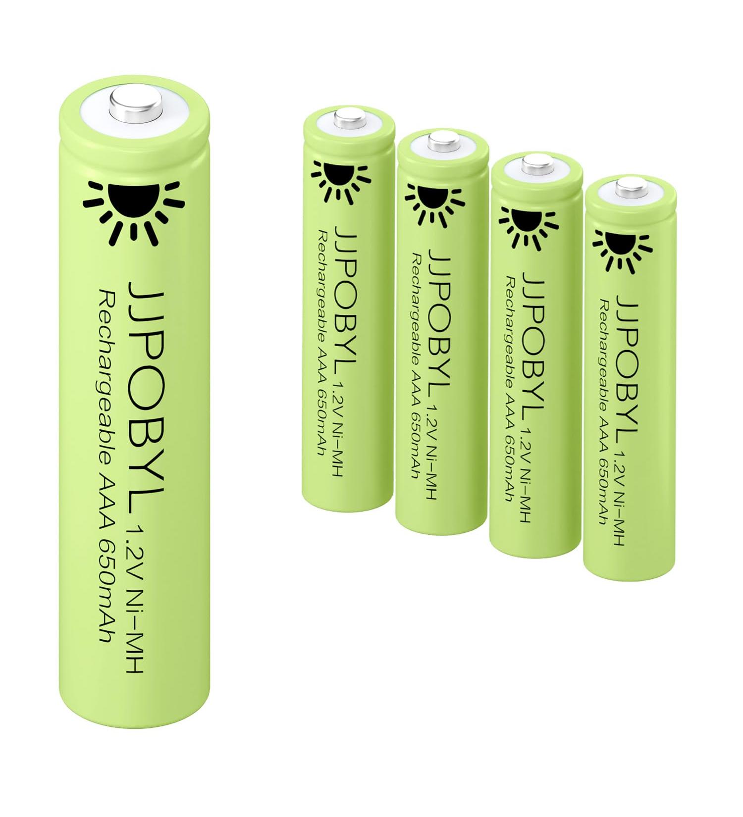 AAA Rechargeable Batteries 650mAh NIMH - Precharged 1.2V for Solar & Outdoor Lights | Pack of 4 - Buy Online on GoSupps.com