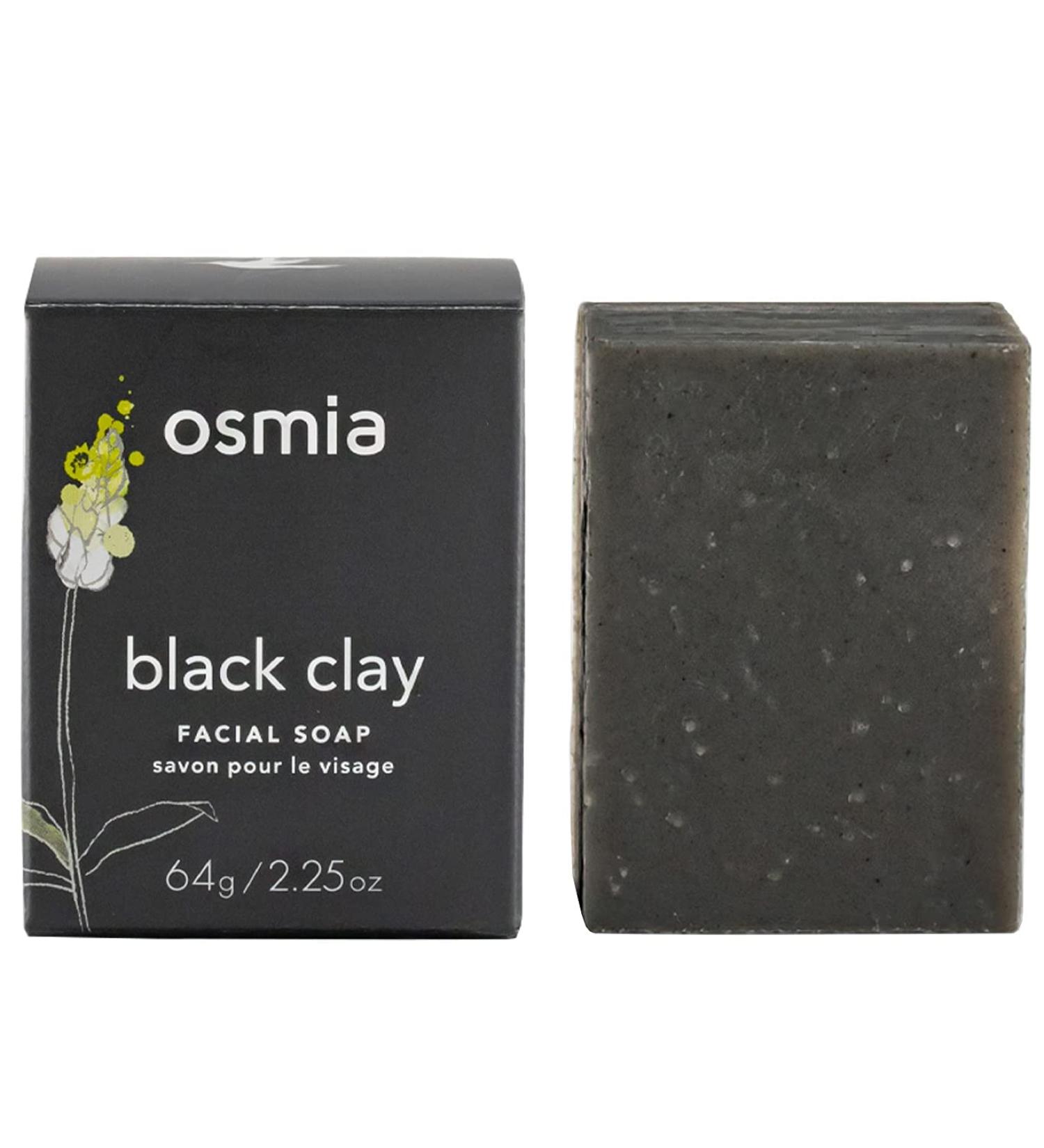 Osmia Natural Black Clay Facial Soap Bar - Clean Beauty for Healthy Skin | 2.25 oz | 64 g - Buy Online on GoSupps.com