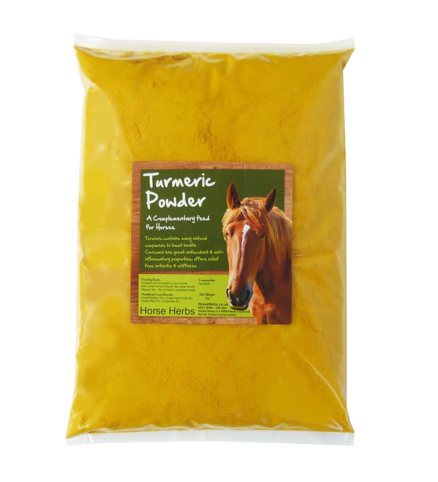 Horse Herbs Turmeric Powder - Natural Feed Supplement for Horses Equine Pony (3kg Bag)