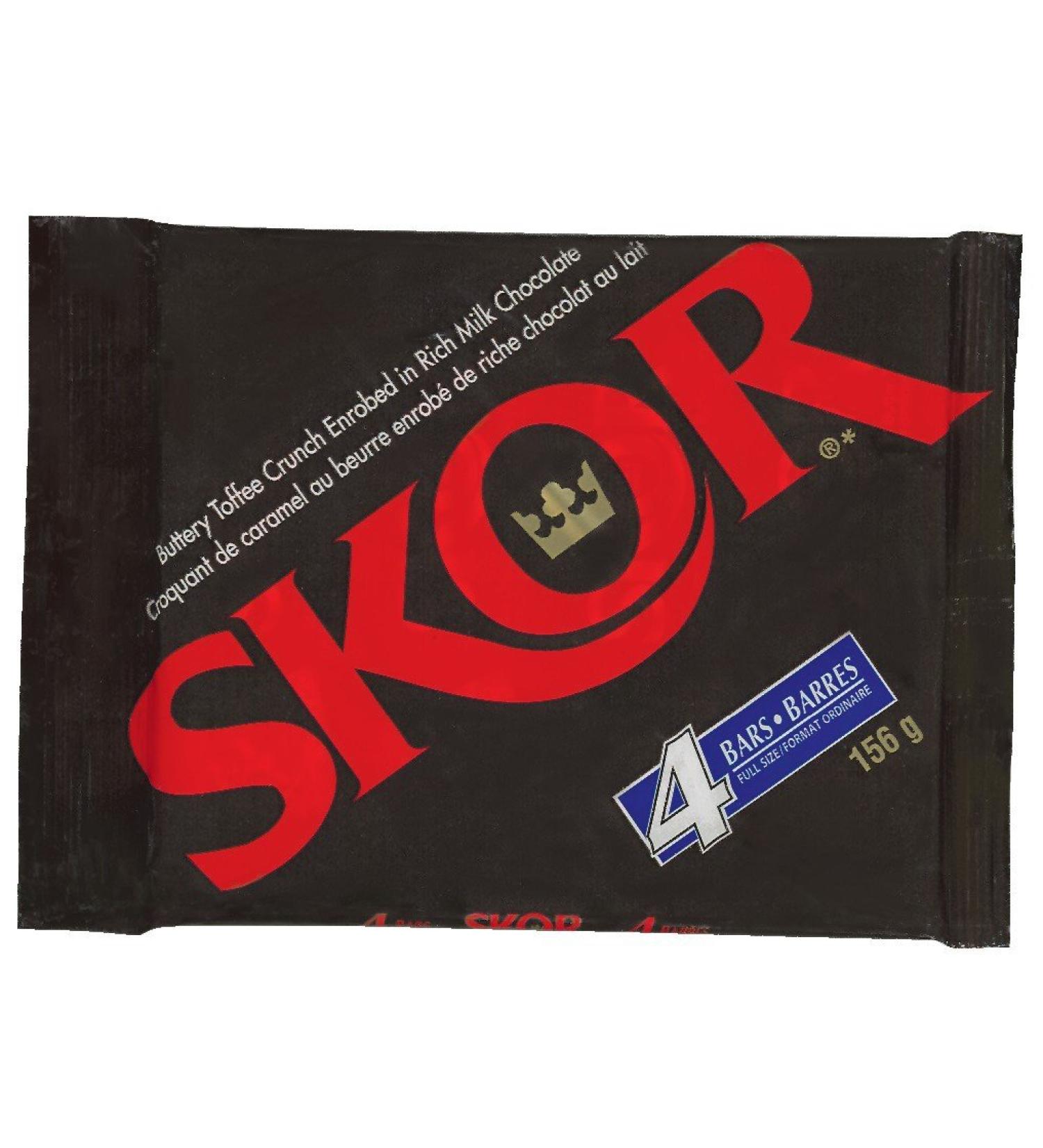 SKOR Chocolate Candy Bars with Buttered Toffee 156 Gram 4 Pack