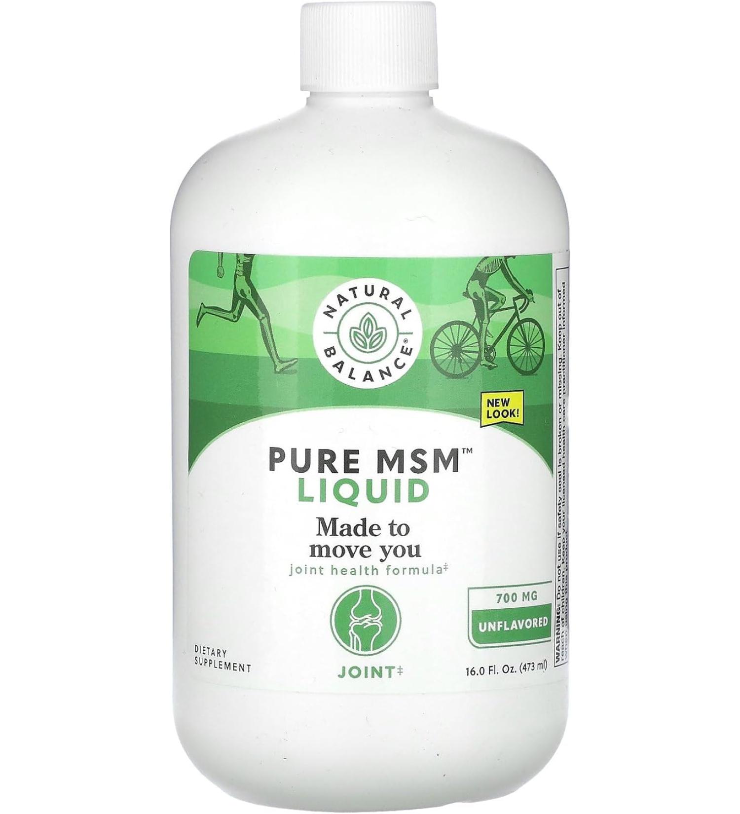 Natural Balance Pure MSM Liquid 16 oz - Organic Supplement for Joint Health - Buy Online on GoSupps.com