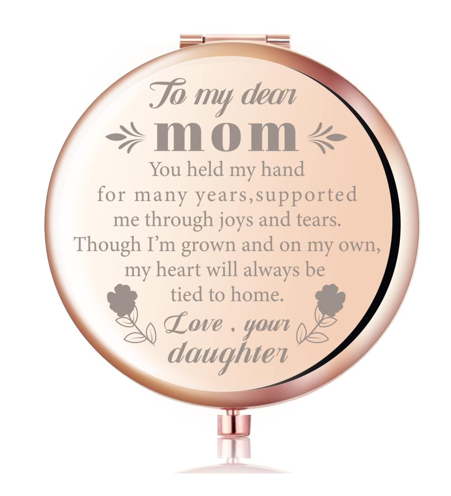 Rose Gold Compact Mirror for Mother of The Groom - Mother's Day/Birthday/Wedding Gift - Buy Online on GoSupps.com