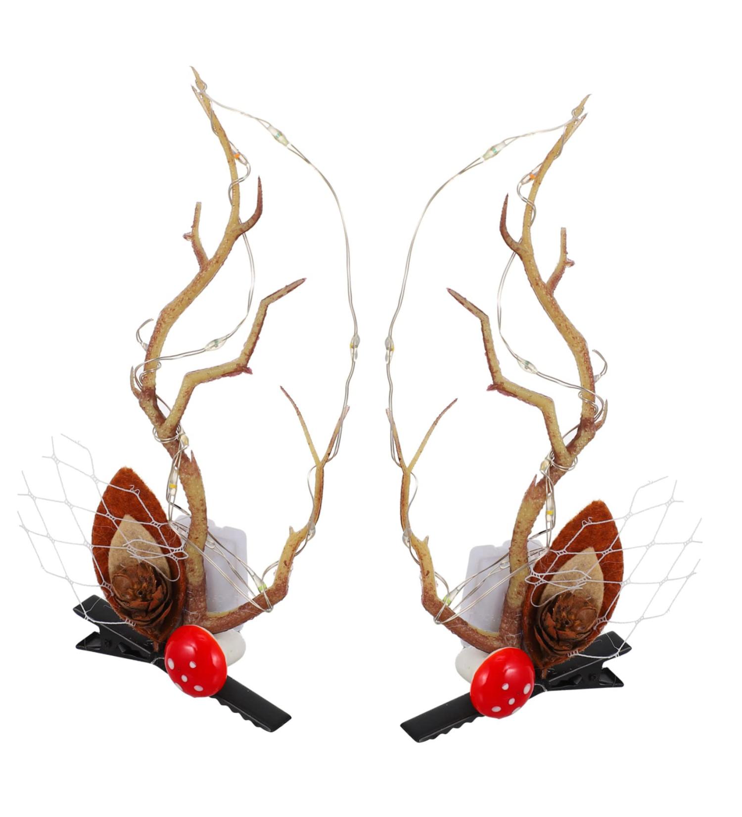 FOMIYES 2 Pairs Luminous Antler Hair Clip Antler Hair Clips for Girls Antlers Ears Hairpins Cute Christmas Hairpins Christmas Hair Antlers Clips Reindeer Ears Clips Headband Abs Cosplay - Buy Online on GoSupps.com