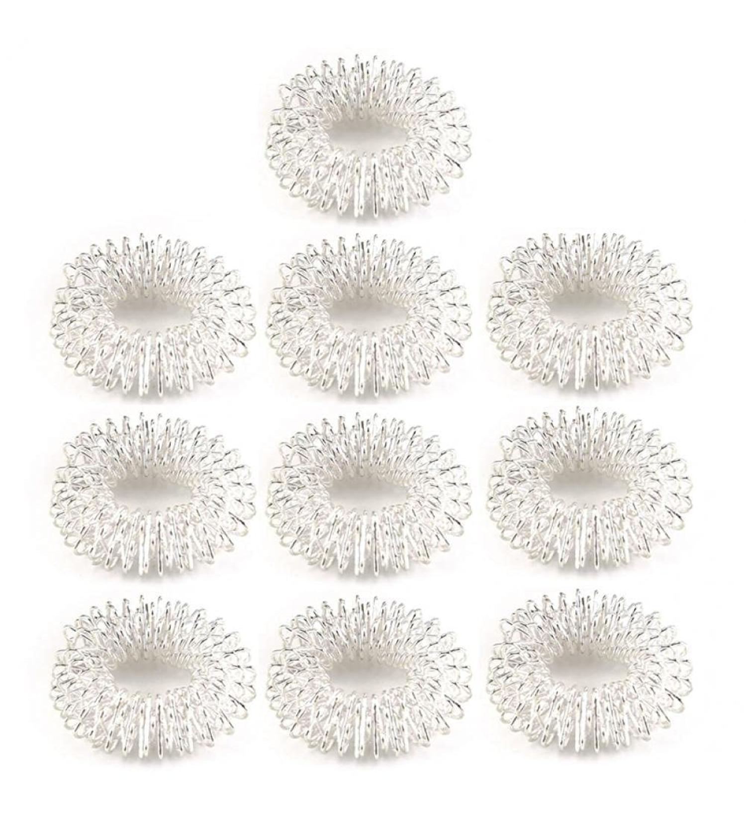 TOSSPER 10pcs Sensory Finger Rings | Acupressure Ring Set for Stress Relief & Massage - Ideal for Teens & Adults - Buy Online on GoSupps.com