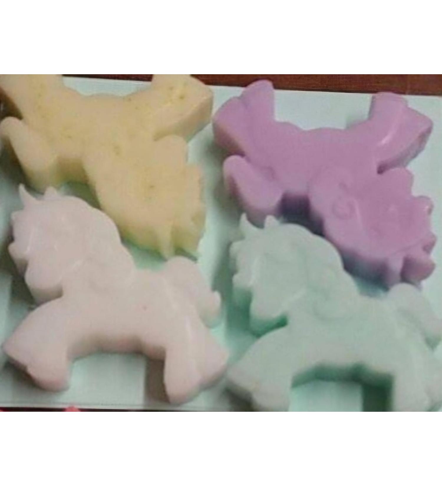 4x mini Unicorn soap 5x0.5cm soaps fragrance free colours will vary