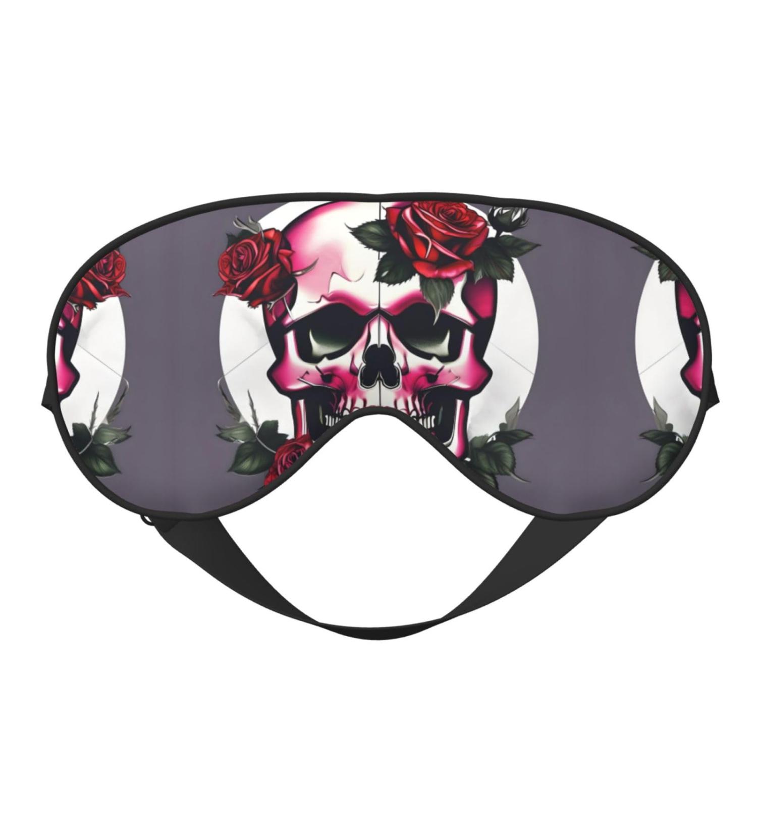 Rose Skull Print Double-Sided Eye Mask | Soft Light Blocking | Enhance Sleep Quality - Buy Online on GoSupps.com