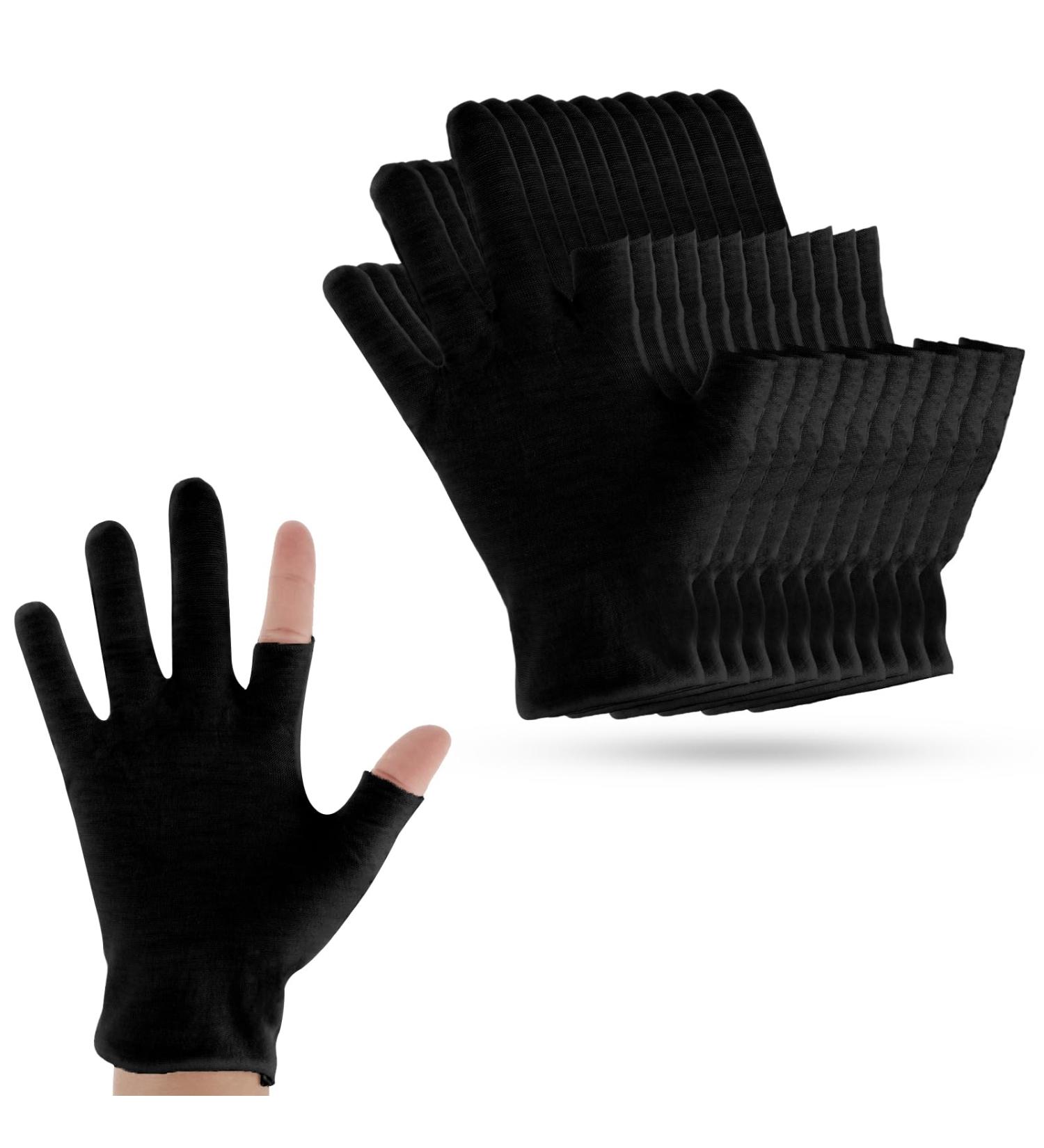 Dimeho 6 Pairs Moisturizing Cotton Gloves Touchscreen Overnight Sleeping Gloves Lightweight Nighttime Lotion Black Gloves for Bedtime Dry Hand Therapy Sensitive Irritated Skin SPA(Black) - Buy Online on GoSupps.com