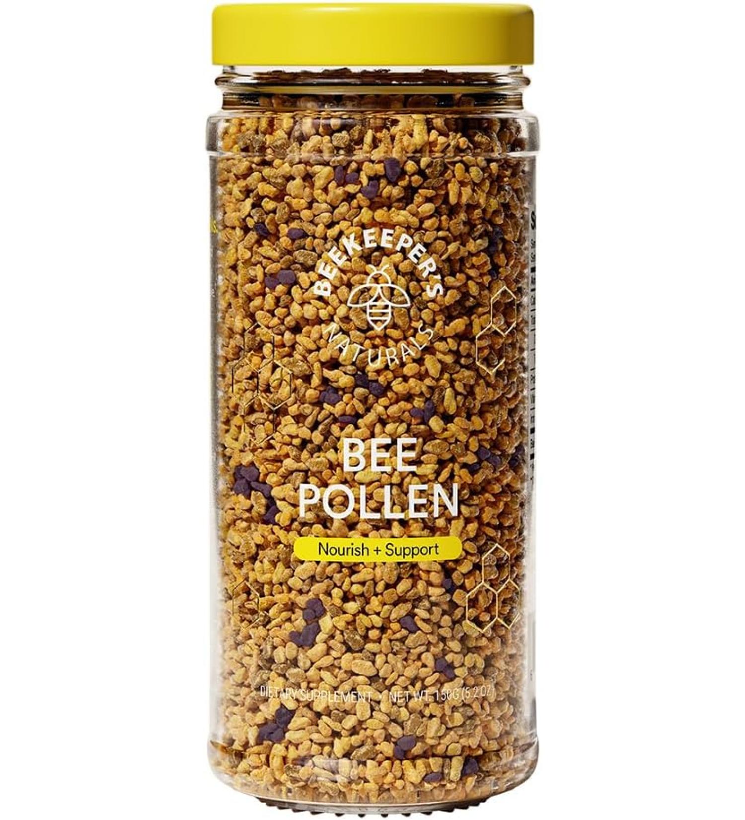 Raw Bee Pollen Granules - Natural Enzymes, Vitamin B, Gluten-Free, Keto & Paleo Friendly - 5.2 oz | Beekeeper's Naturals - Buy Online on GoSupps.com