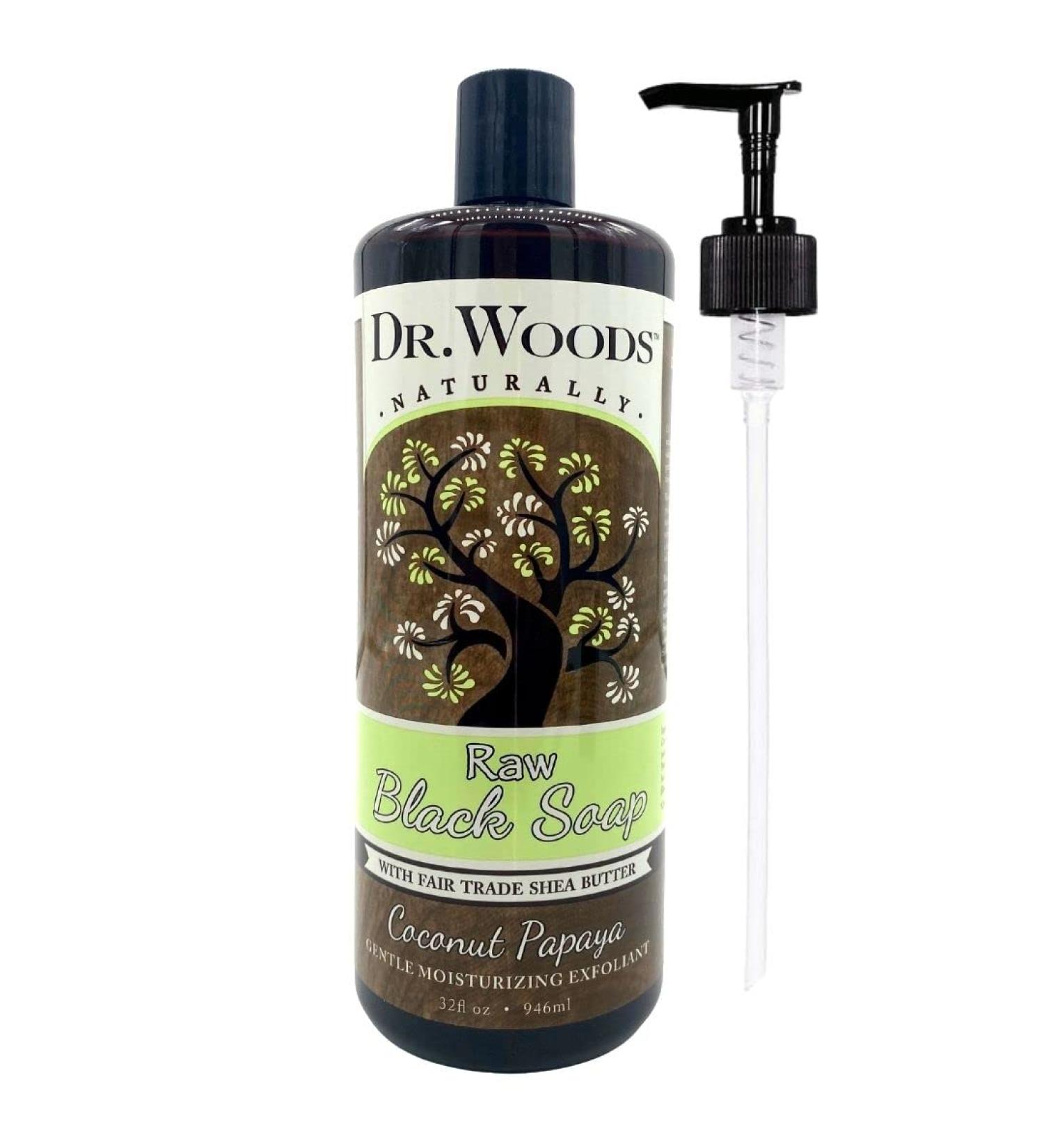 Dr. Woods Raw Black Coconut Papaya Soap with Organic Shea Butter - 32 oz Pump - Buy Online on GoSupps.com