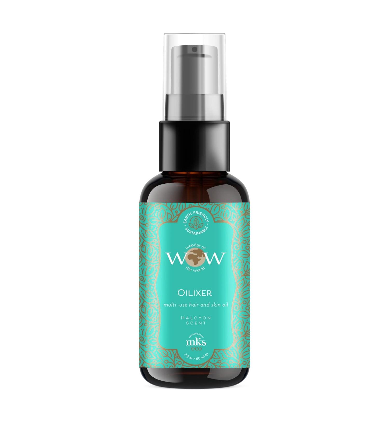 MKS eco WOW Oilixir Multi-Use Hair & Skin Oil Halcyon Scent - 2 fl oz - Free From Silicones Sulfate Cleansers Parabens Gluten Mineral Oil & Petrolatum - Vegan Cruelty Free - Buy Online on GoSupps.com