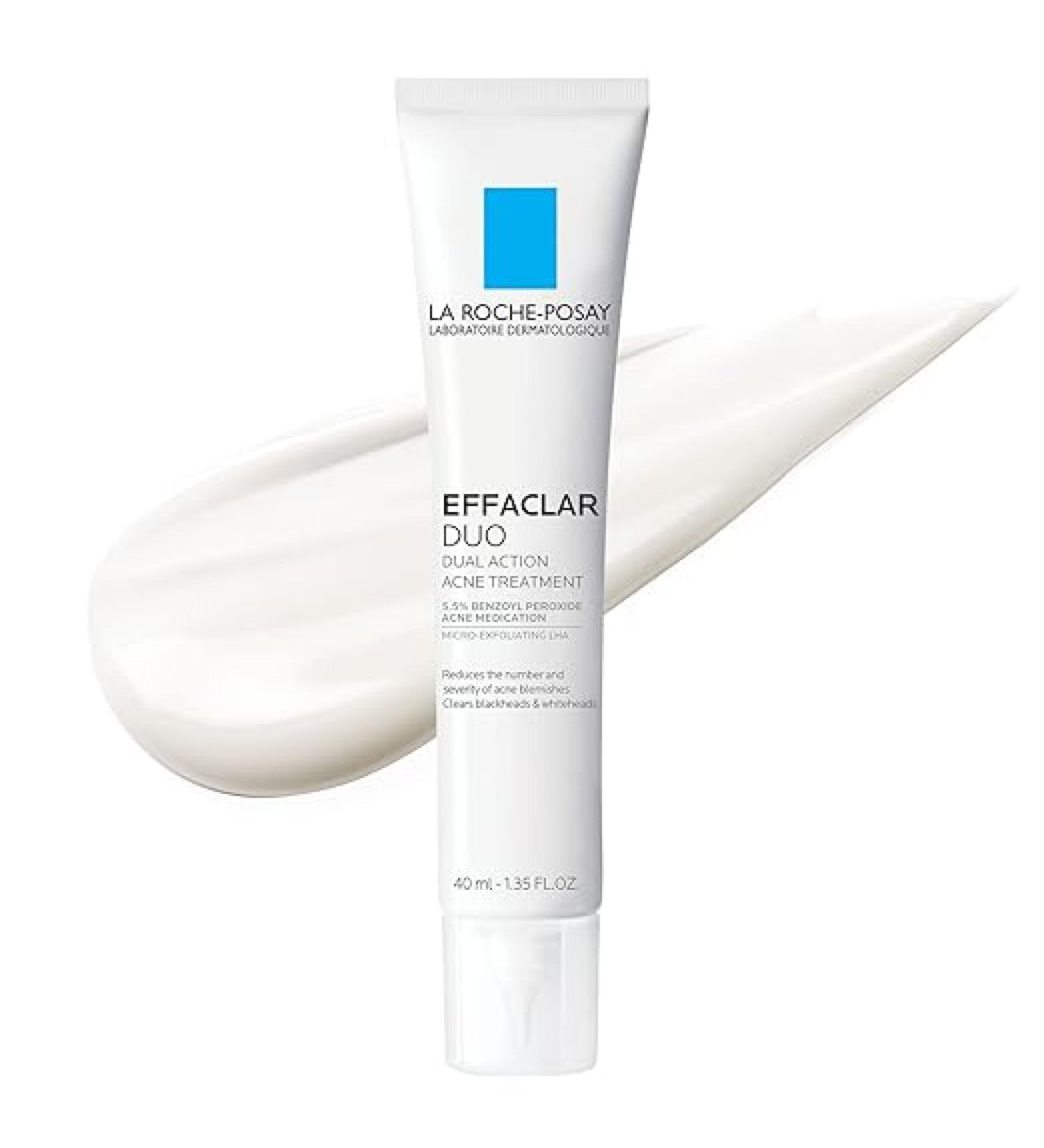 La Roche-Posay Effaclar Duo Dual Action Acne Spot Treatment Cream with Benzoyl Peroxide Acne Treatment Blemish Cream for Acne and Blackheads Safe For Sensitive Skin 1.35 Fl Oz (Pack of 1) - Buy Online on GoSupps.com