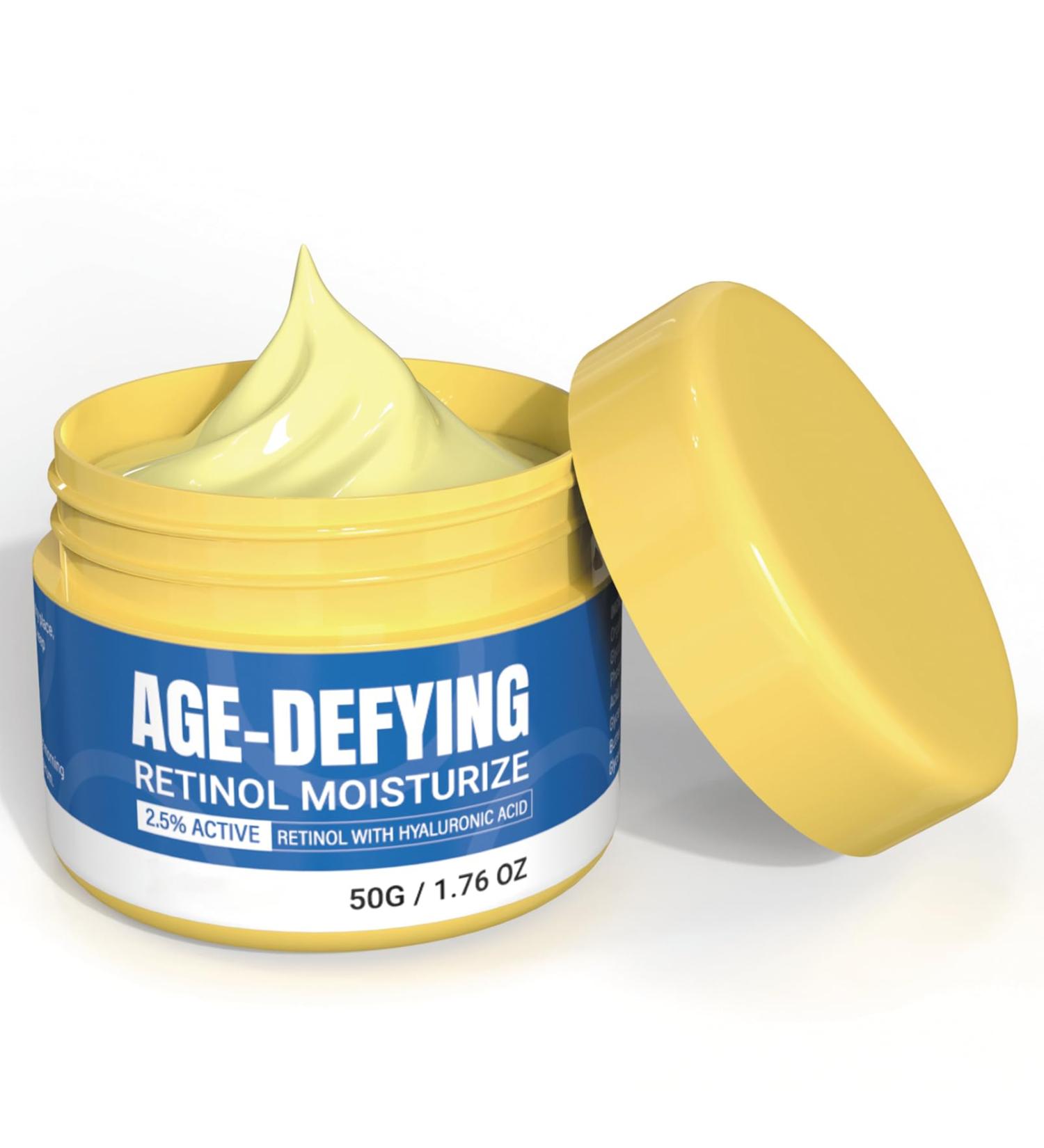 Retinol Face Cream with 2.5% Active Hyaluronic Acid - Aging Defying Face Cream - Anti Aging Retinol Moisturiser - Reduce Wrinkle Fade Fine Line - Hydration Smooth Skin Firm Lift Elasticity Lightweight - Buy Online on GoSupps.com