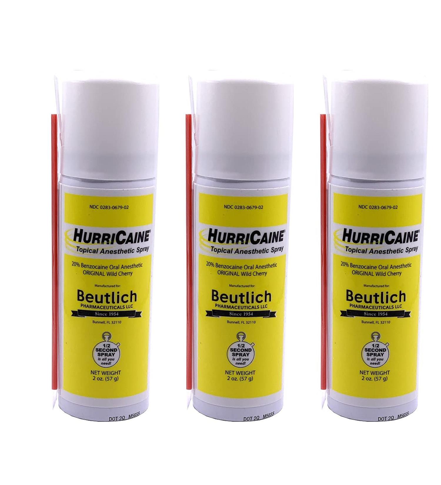 Hurricaine Topical Anesthetic Spray 2 oz Wild Cherry - Pack of 3 - Buy Online on GoSupps.com