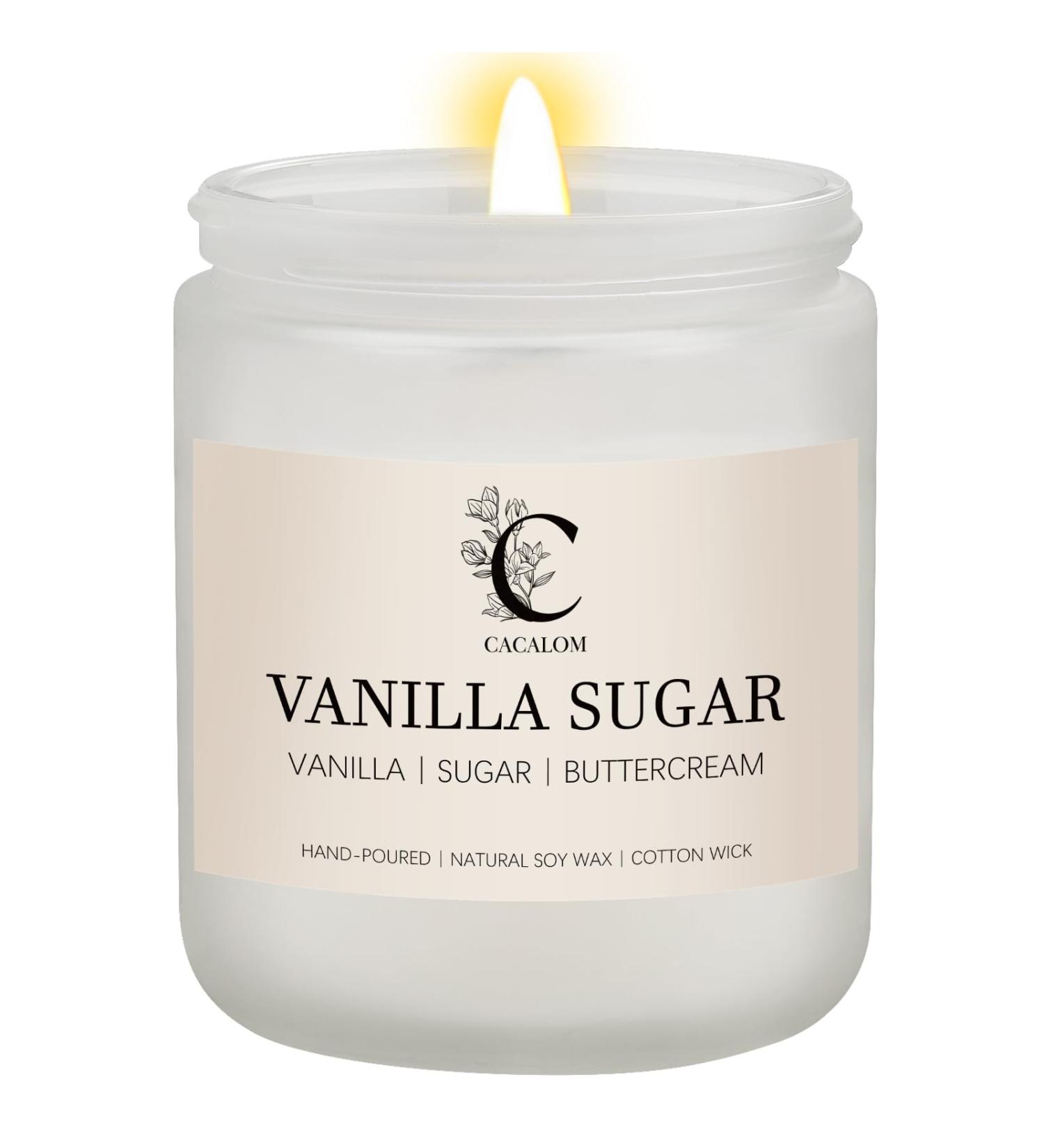 Vanilla Sugar Scented Candles - Long Lasting Soy Wax Candles for Home | Stress Relief 7 oz Jar - Buy Online on GoSupps.com
