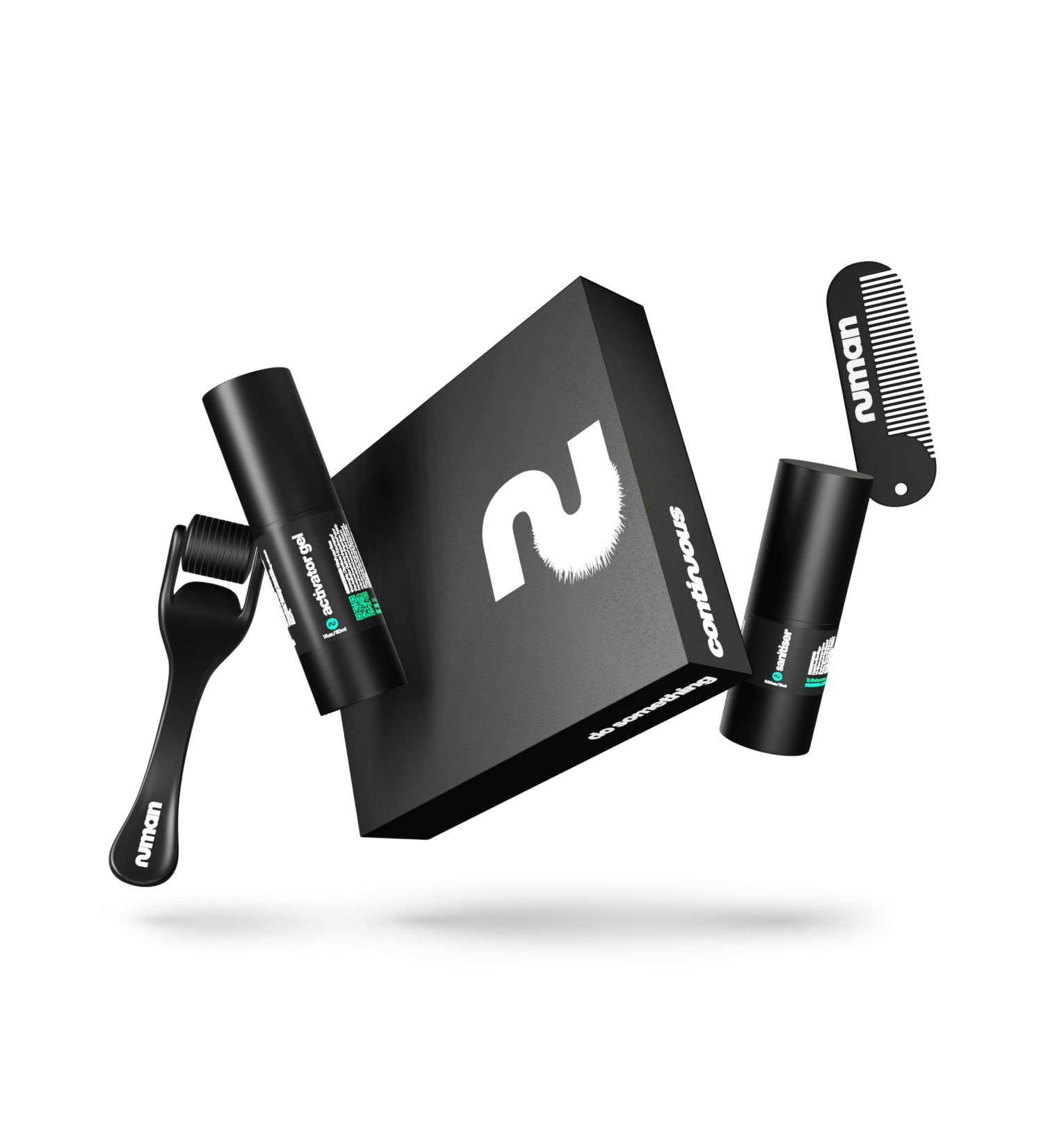 Numan Grooming Beard Growth Kit - Activator Serum, Derma Roller, Cleanser & Beard Comb for Fuller, Stronger Beard - Buy Online on GoSupps.com