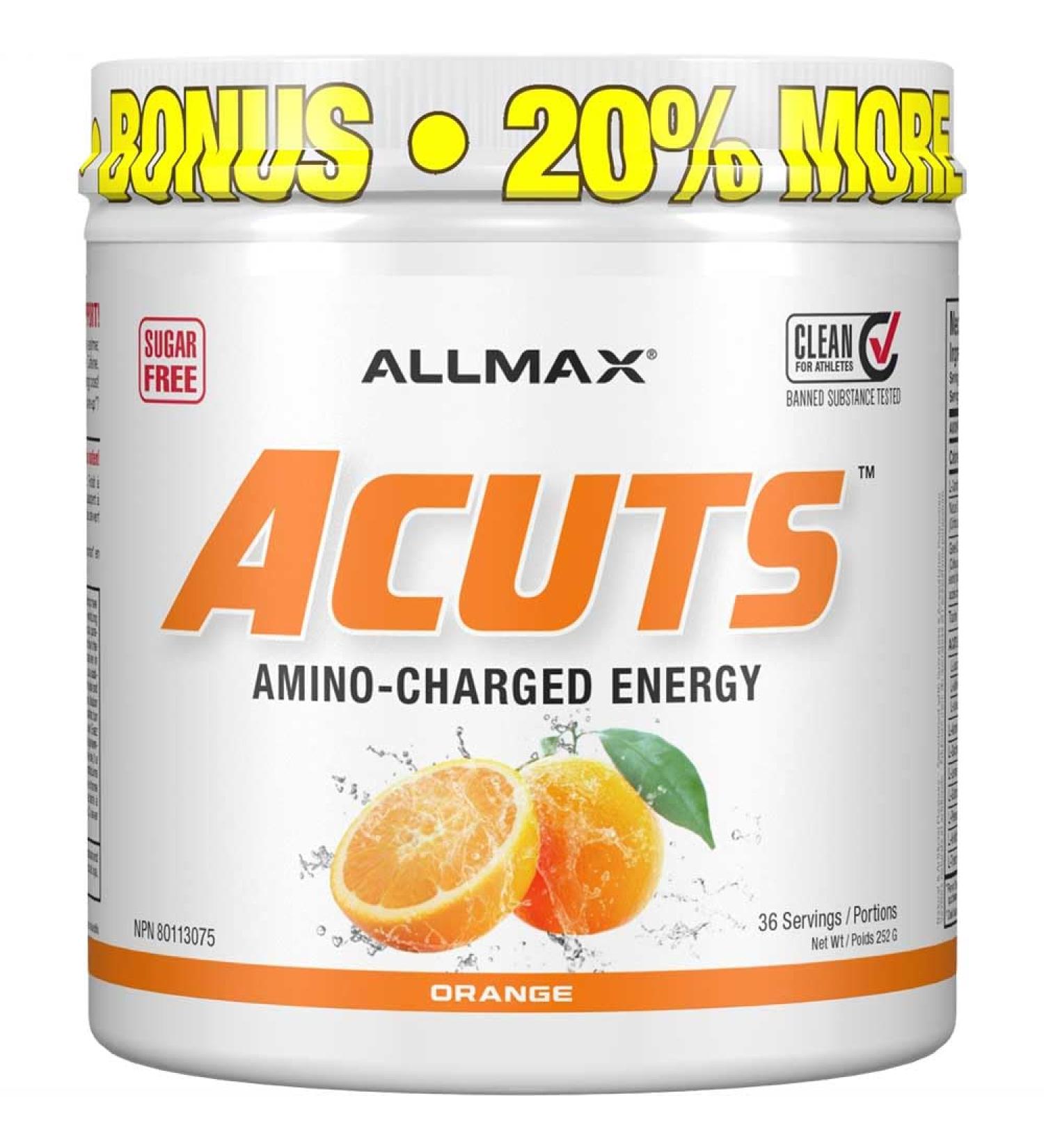ALLMAX Nutrition - AMINOCUTS (A:CUTS) - Weight-Management BCAA (L-Carnitine + Taurine + Green Coffee) - Arctic Orange - Dye Free - 252 Gram - 36 Servings Arctic Orange 252 g (Pack of 1) - Buy Online on GoSupps.com
