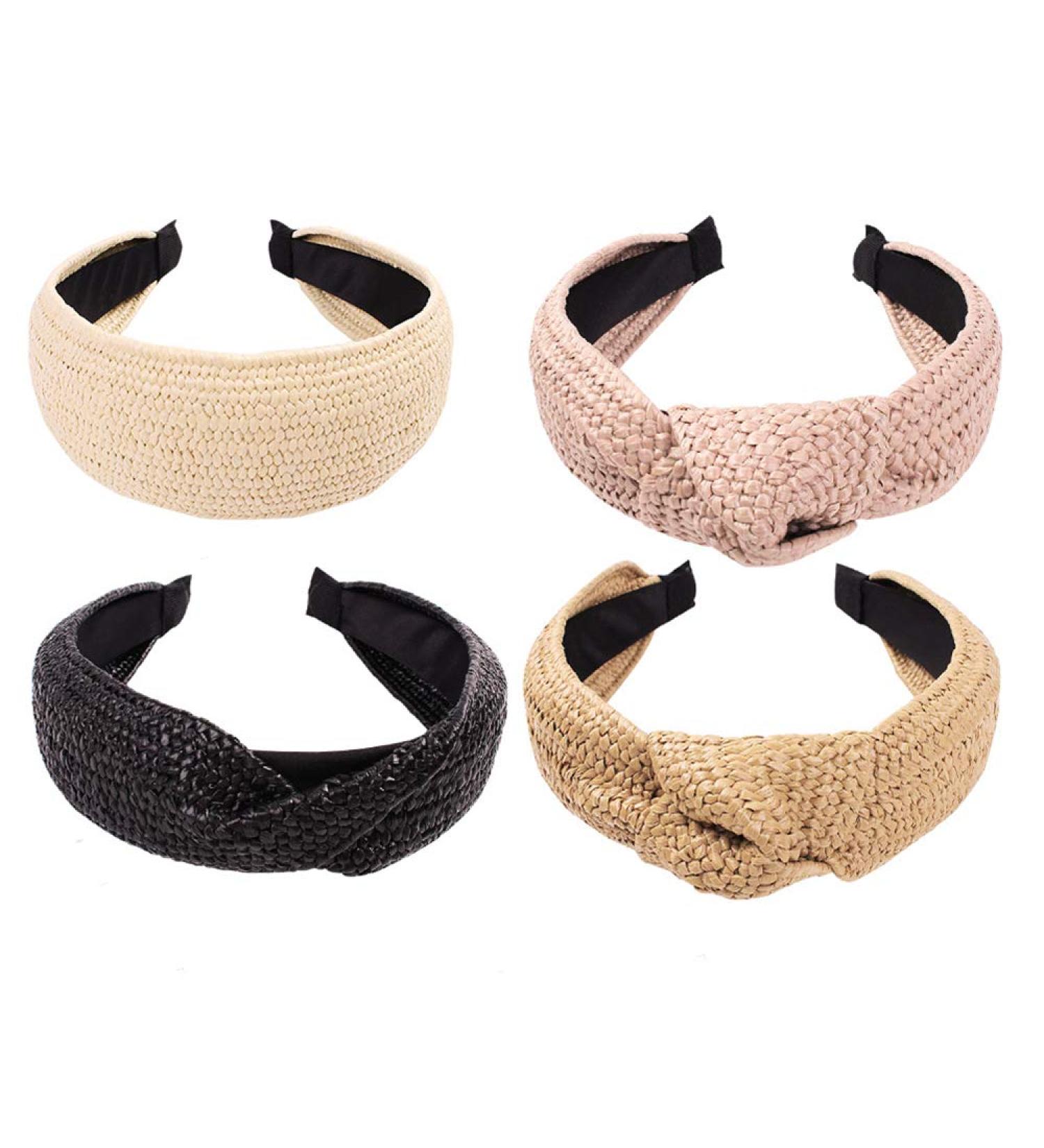 Women s Fashion Twisted Knot Wide Hand Knitted Headbands - Summer Retro Elegant Hairbands (4pcs) | International Shipping - Buy Online on GoSupps.com
