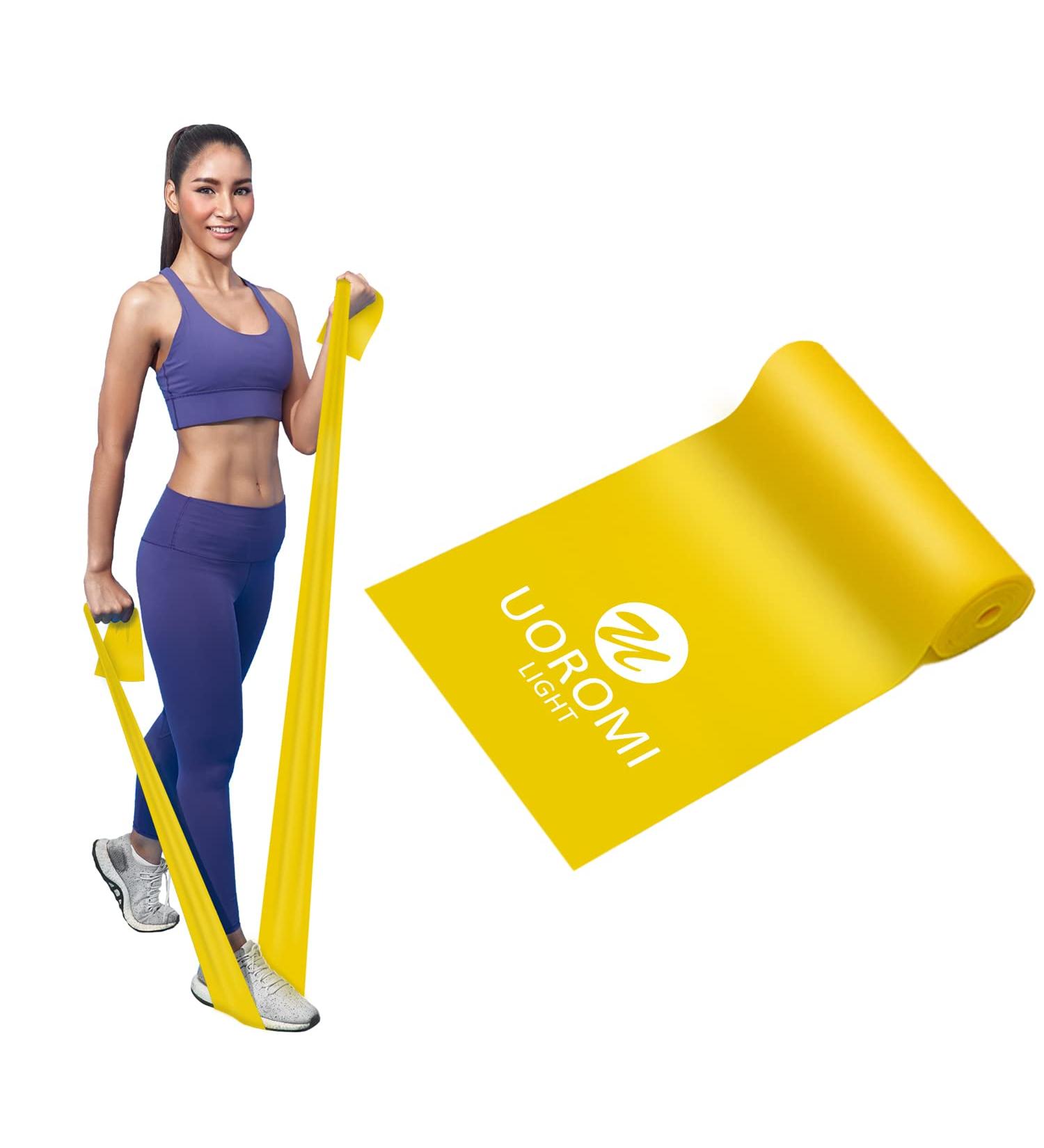 Fitness Straps Set - Uoromi Resistance Tapes for Physiotherapy Yoga & Home Training - 2.0m Yellow Gymnastics Band for Men - Buy Online on GoSupps.com