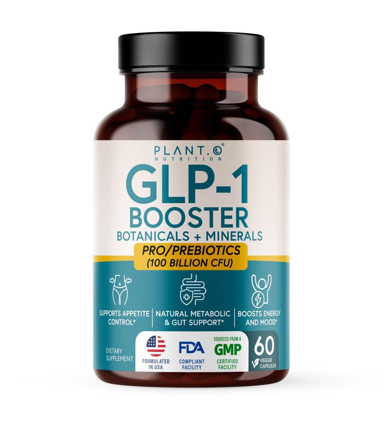 PLANT.O NUTRITION GLP-1 Supplement All in One Appetite Control Metabolic & Gut Support for Men and Women with Pre & Probiotics Berberine Cinnamon & Botanicals | 1 Billion CFU 60 Veggie Capsules - Buy Online on GoSupps.com